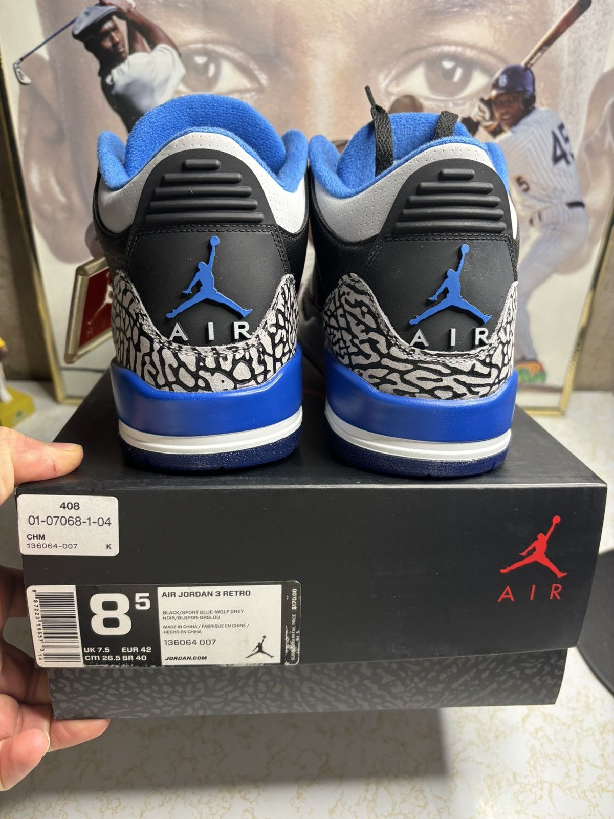 Jordan Brand Jordan Retro 3 ‘sport blue’ Size US 8.5 / EU 41-42 - 7 Thumbnail