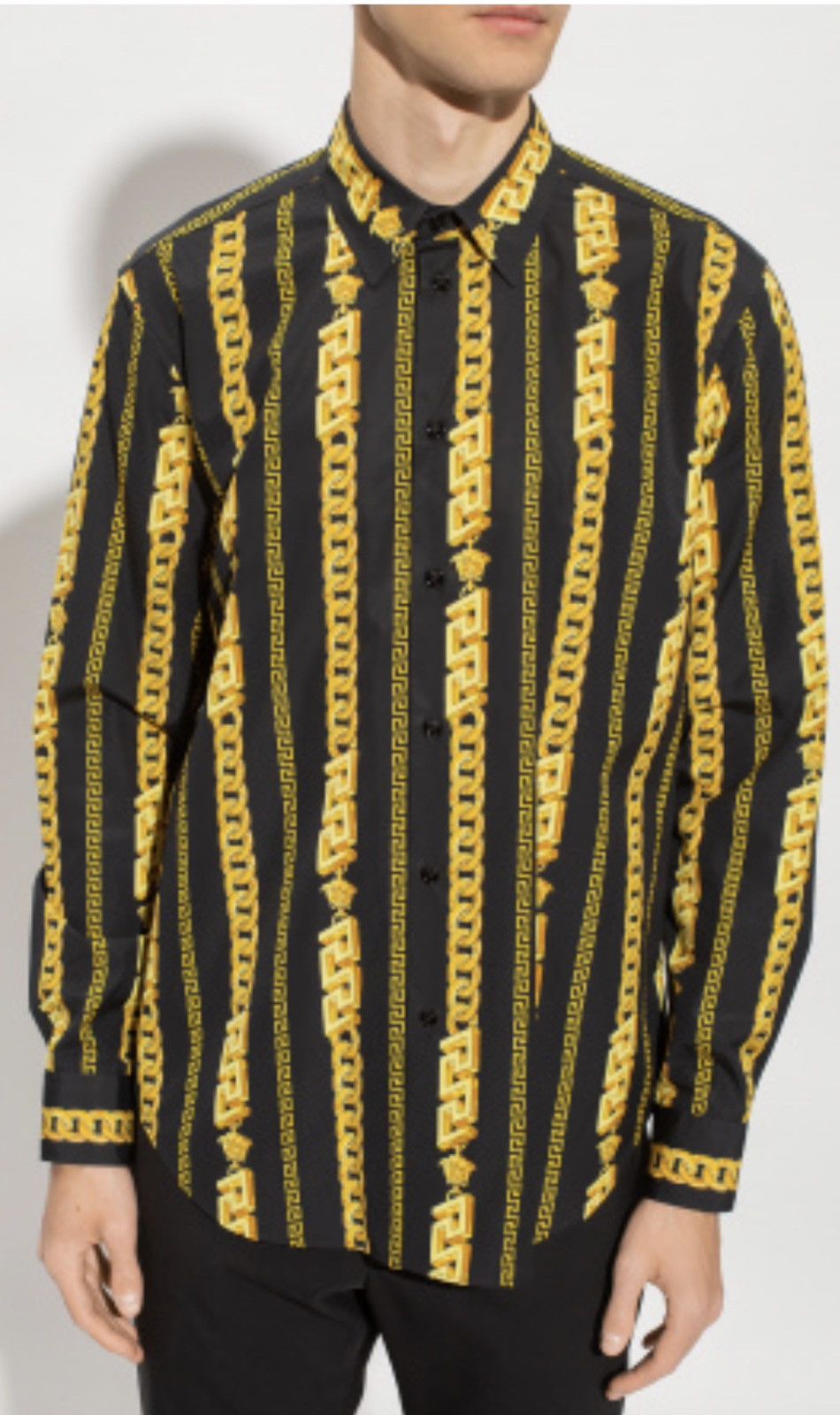 chain print silk.shirt size48