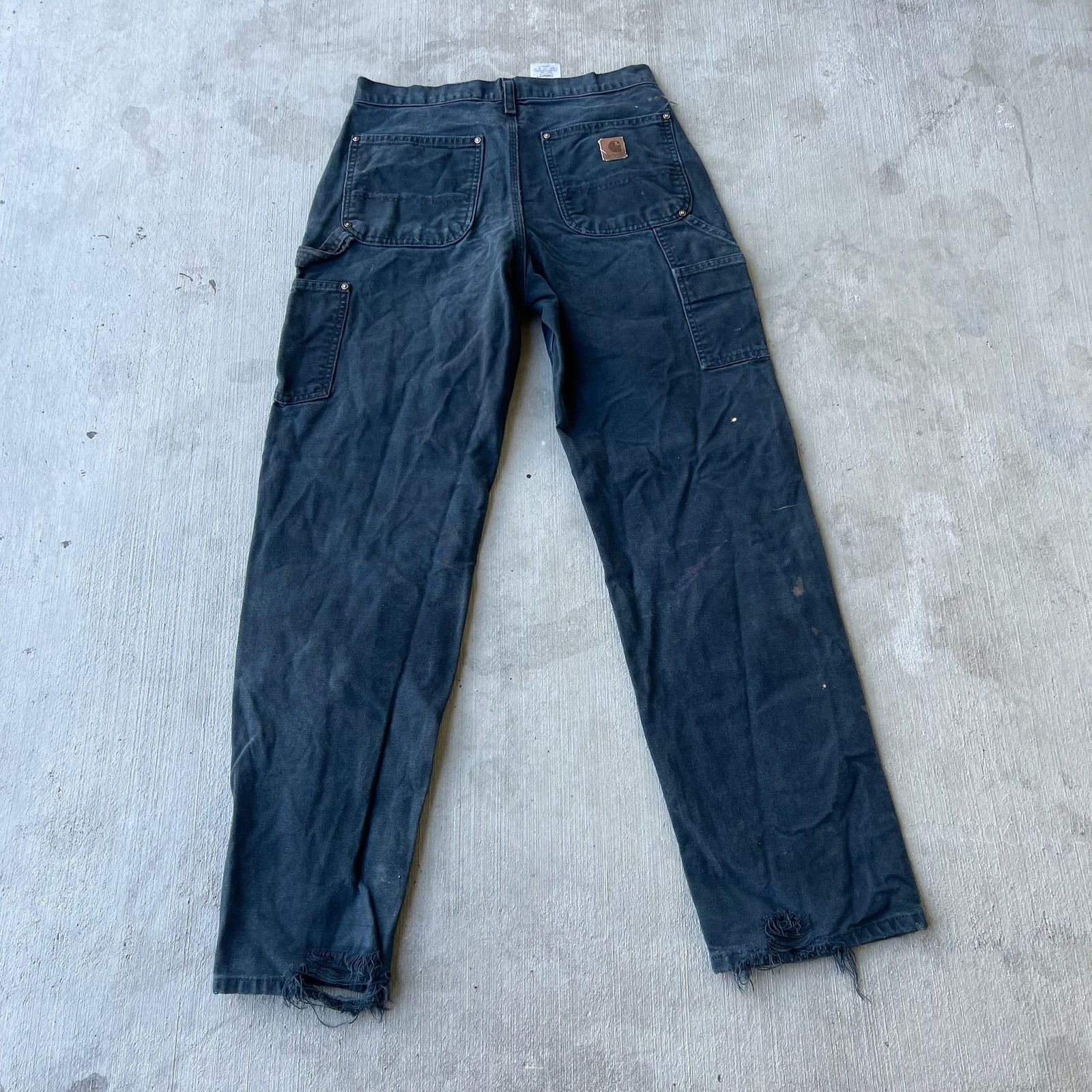 Carhartt × Vintage Carhartt faded black double knee work wear carpenter pants Size US 31 - 6 Thumbnail