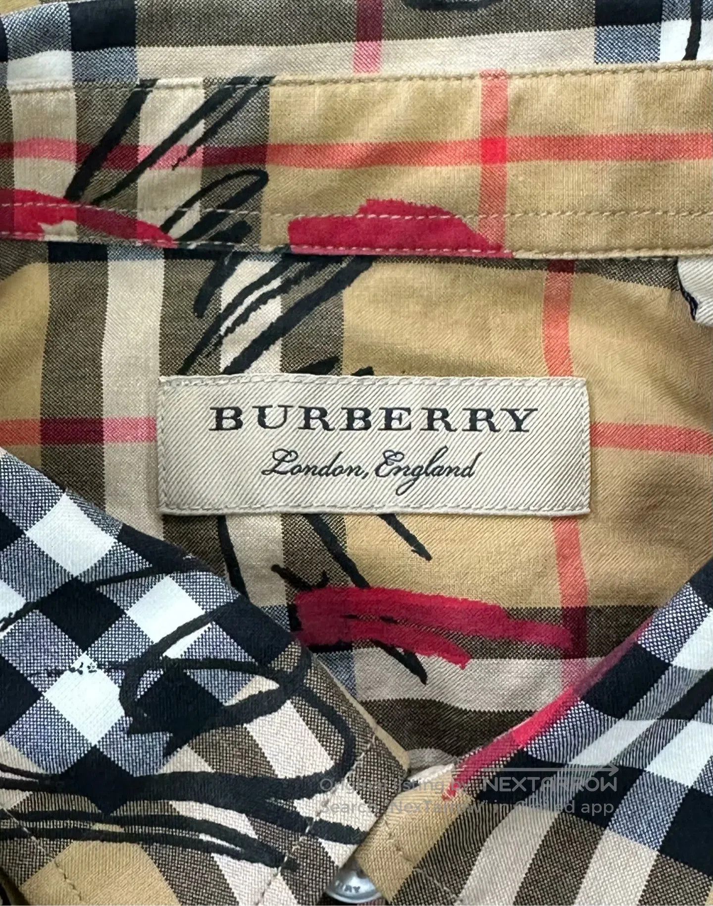 Burberry Burberry Classic Khaki Plaid Graffiti Shirt| Size US M / EU 48-50 / 2 - 3 Thumbnail