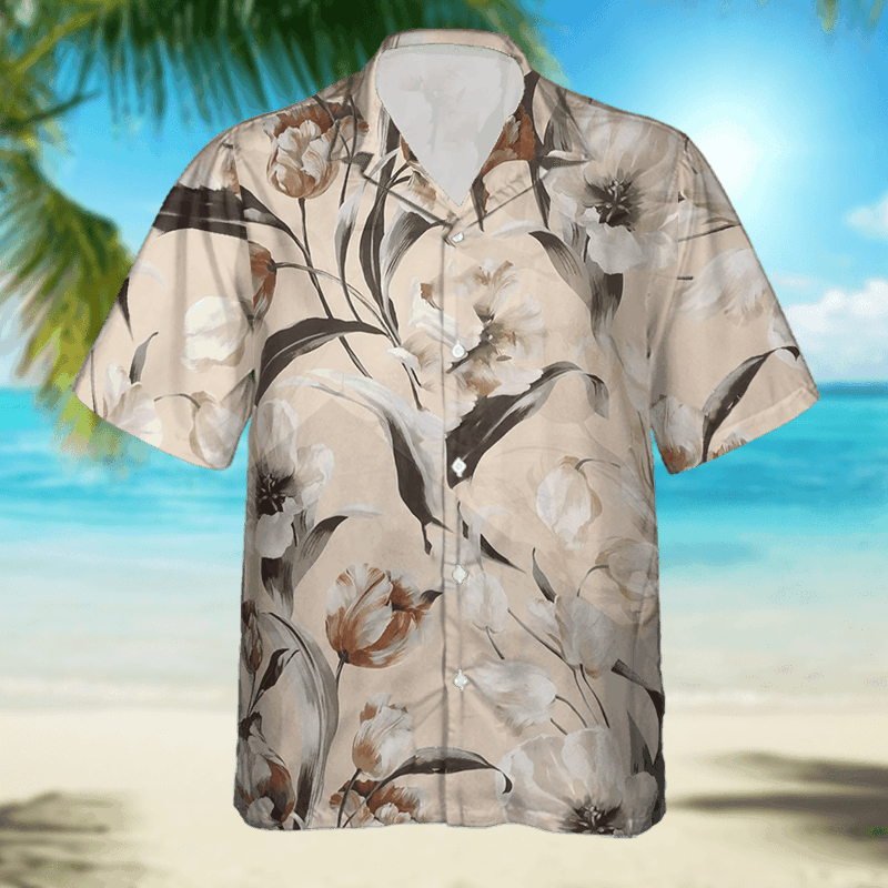 The Unbranded Brand Tulip-print Shirt | Subtle Bloom, Modern Ease Size US M / EU 48-50 / 2 - 3 Thumbnail