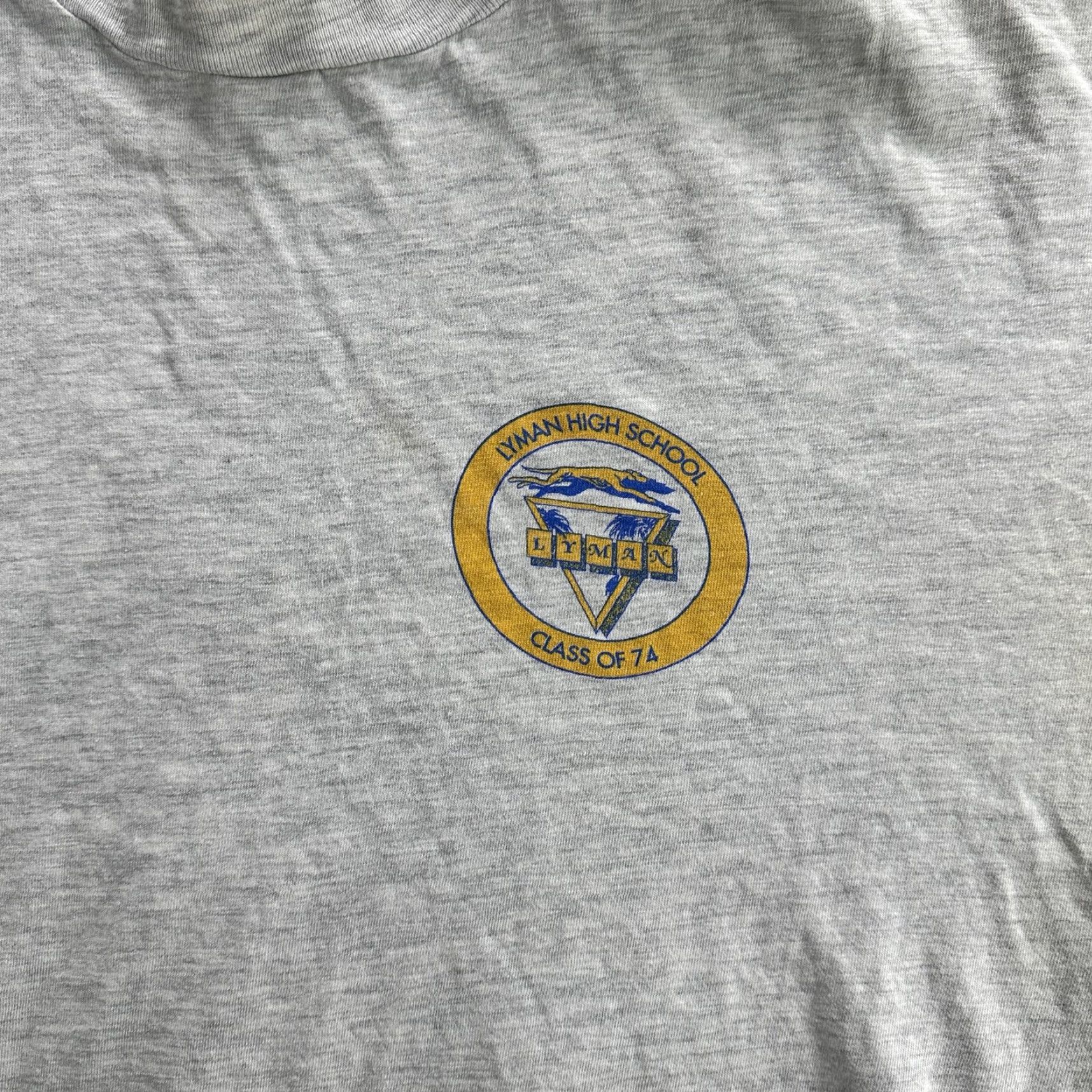 Hanes VINTAGE Lyman High School Shirt Mens XL Gray Class of 74 Hanes USA 90s Tee Size US XL / EU 56 / 4 - 4 Thumbnail