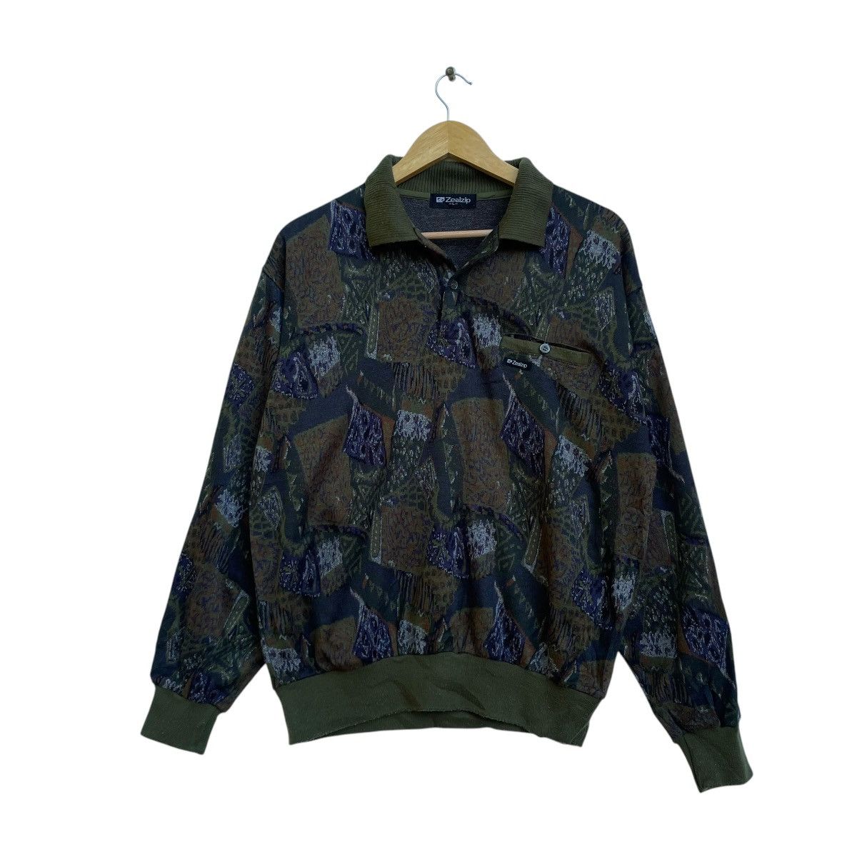 Japanese Brand × Lindbergh × Vintage 💥Japanese Brand ZealZip Fullprint Pullover Jacket Size US M / EU 48-50 / 2 - 1 Thumbnail