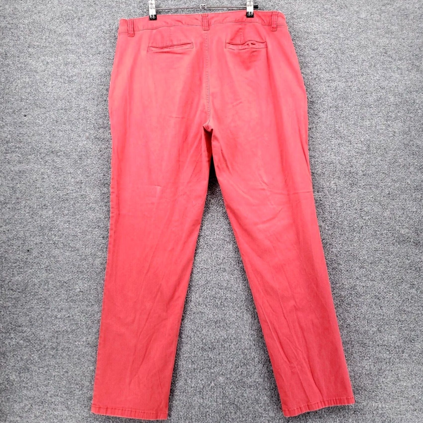Vintage Bandolino Pants Womens Red Chino Straight Leg Flat Front Size 14 Preppy Size 36" / US 14 / IT 50 - 2 Thumbnail
