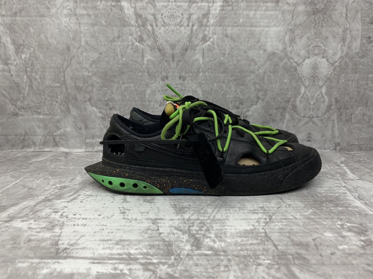 Nike × Off-White Nike Blazer Low Off-White Black Electro Green Size US 8.5 / EU 41-42 - 3 Thumbnail