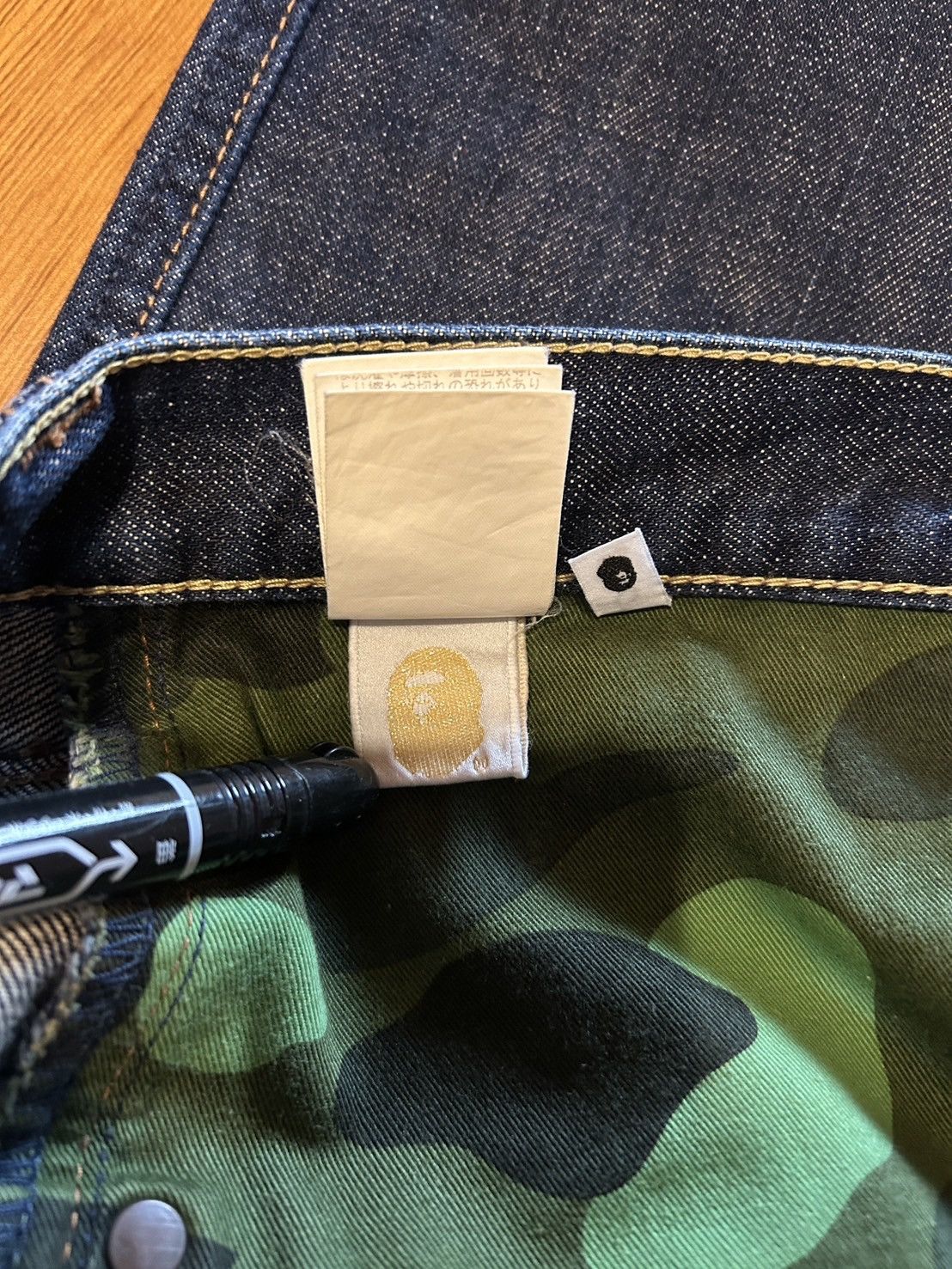 Bape Bape Champion Multi Logo Denim Spell Out Size US 30 / EU 46 - 10 Thumbnail