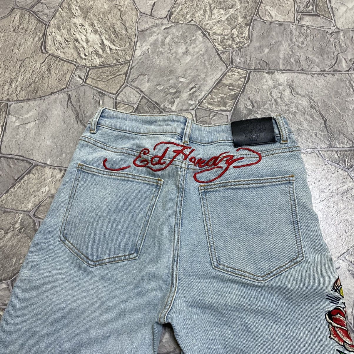 Ed Hardy Vintage Ed Hardy Flared Jeans y2k Size 31" - 4 Thumbnail