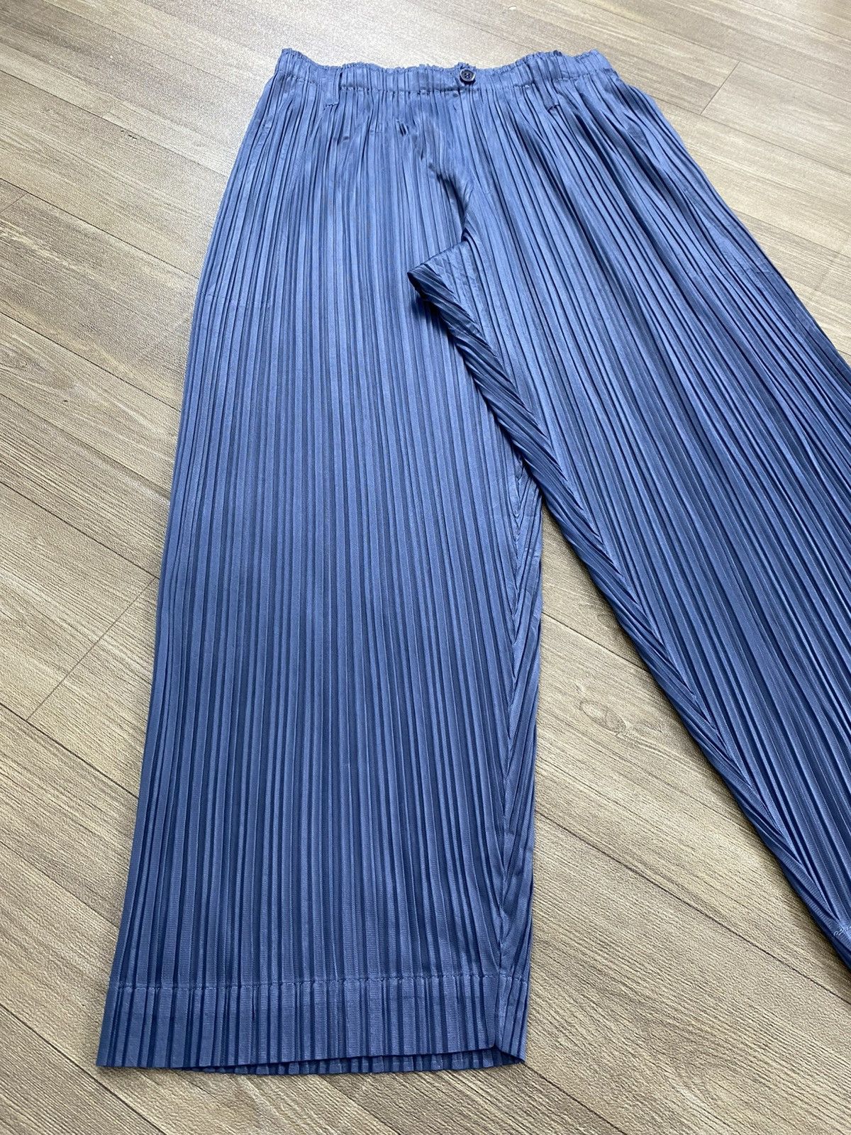 Pleats Please Issey Miyake Vintage Pleats Please Issey Miyake Wide Leg Pants Blue Size US 28 / EU 44 - 5 Thumbnail