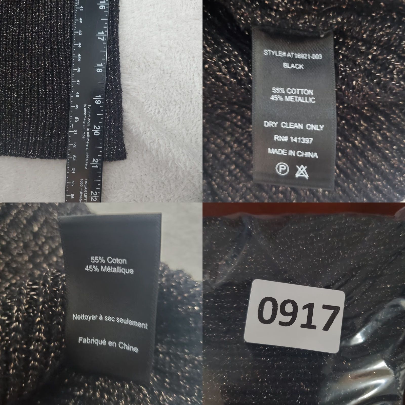 ASTR The Label ASTR The Label Sweater Womens M Black Gold Metallic Sweetheart Neckline Sparkle Size M / US 6-8 / IT 42-44 - 8 Thumbnail