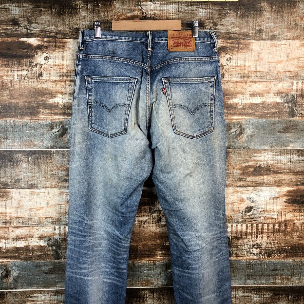 Levi's DLL Levis 551 faded Blue jeans Denim Pants #C189 Size US 31 - 14 Thumbnail