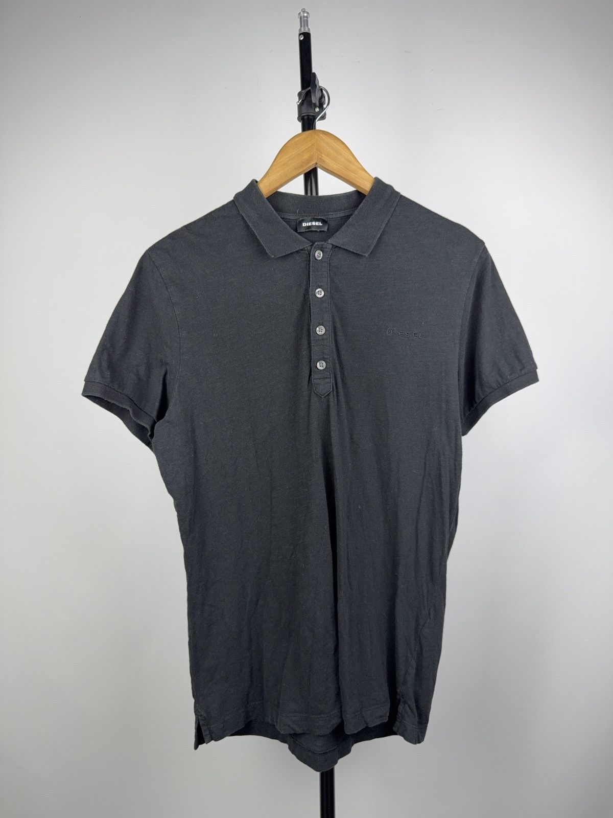 Diesel Luxury Diesel Black Slim Fit Polo Shirt Minimal Logo Size US L / EU 52-54 / 3 - 1 Thumbnail