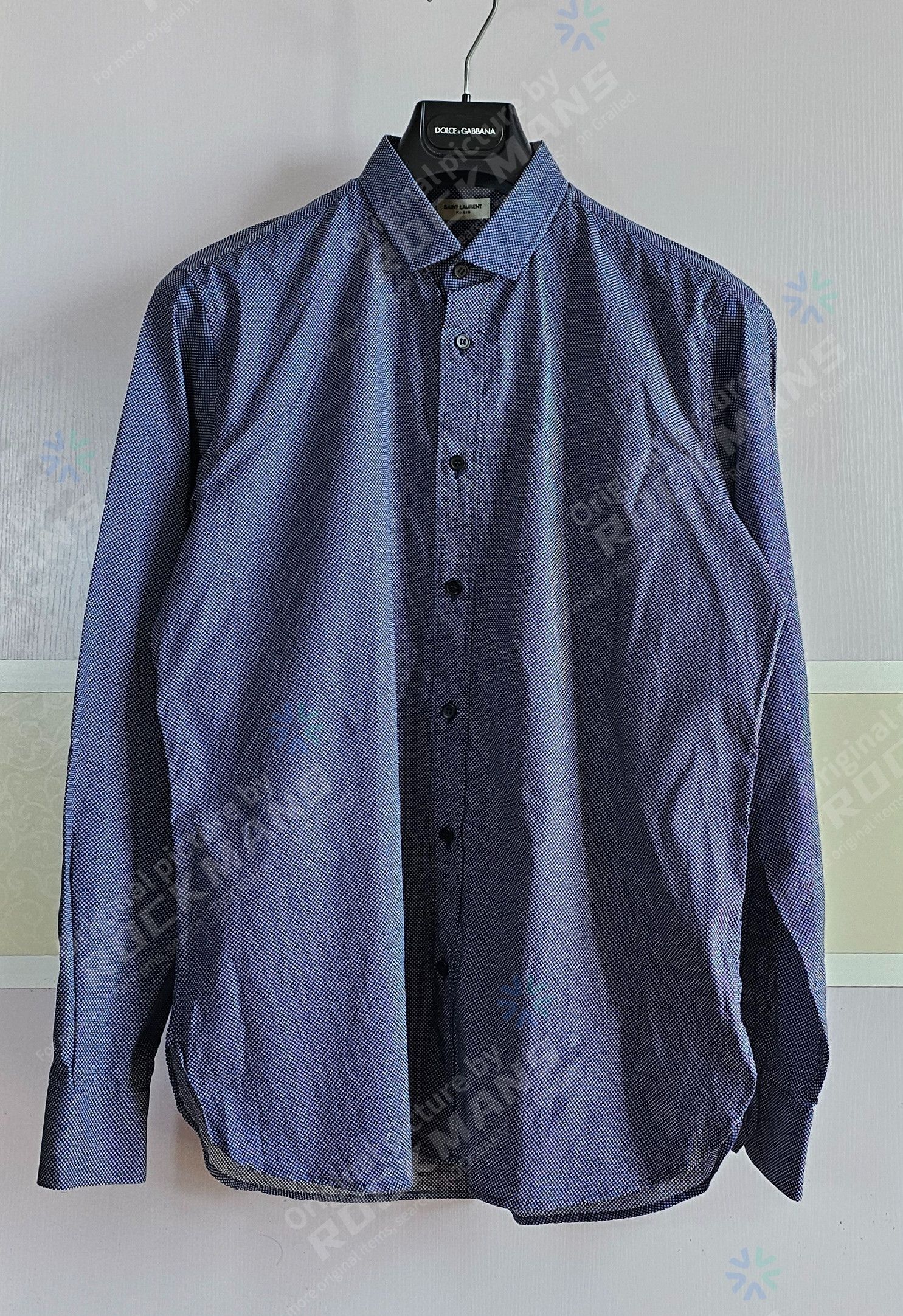 Saint Laurent Navy Blue Long-Sleeve Shirt Size 4041