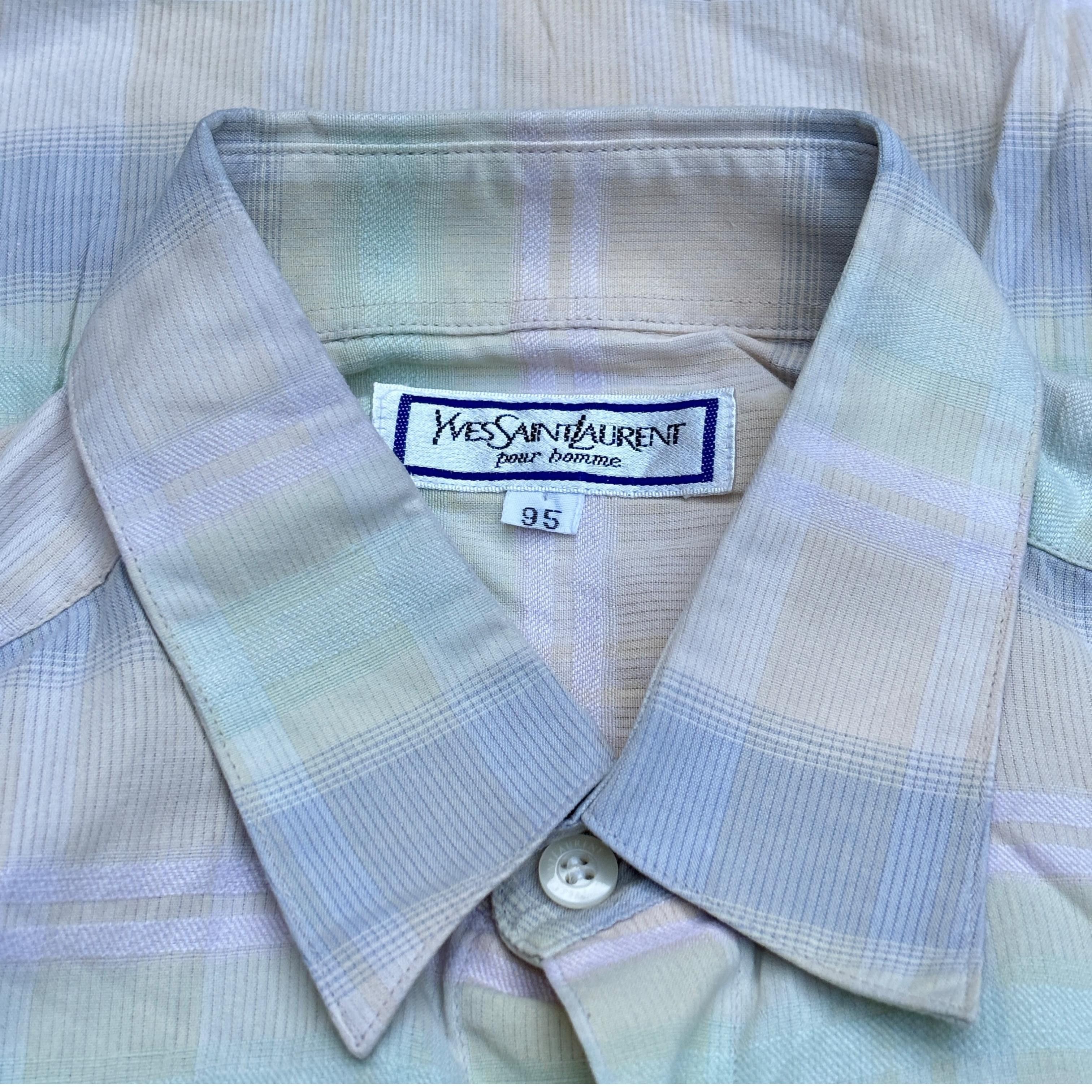 Yves Saint Laurent Yves Saint Laurent Pour Homme rainbow shirt Size US M / EU 48-50 / 2 - 8 Thumbnail