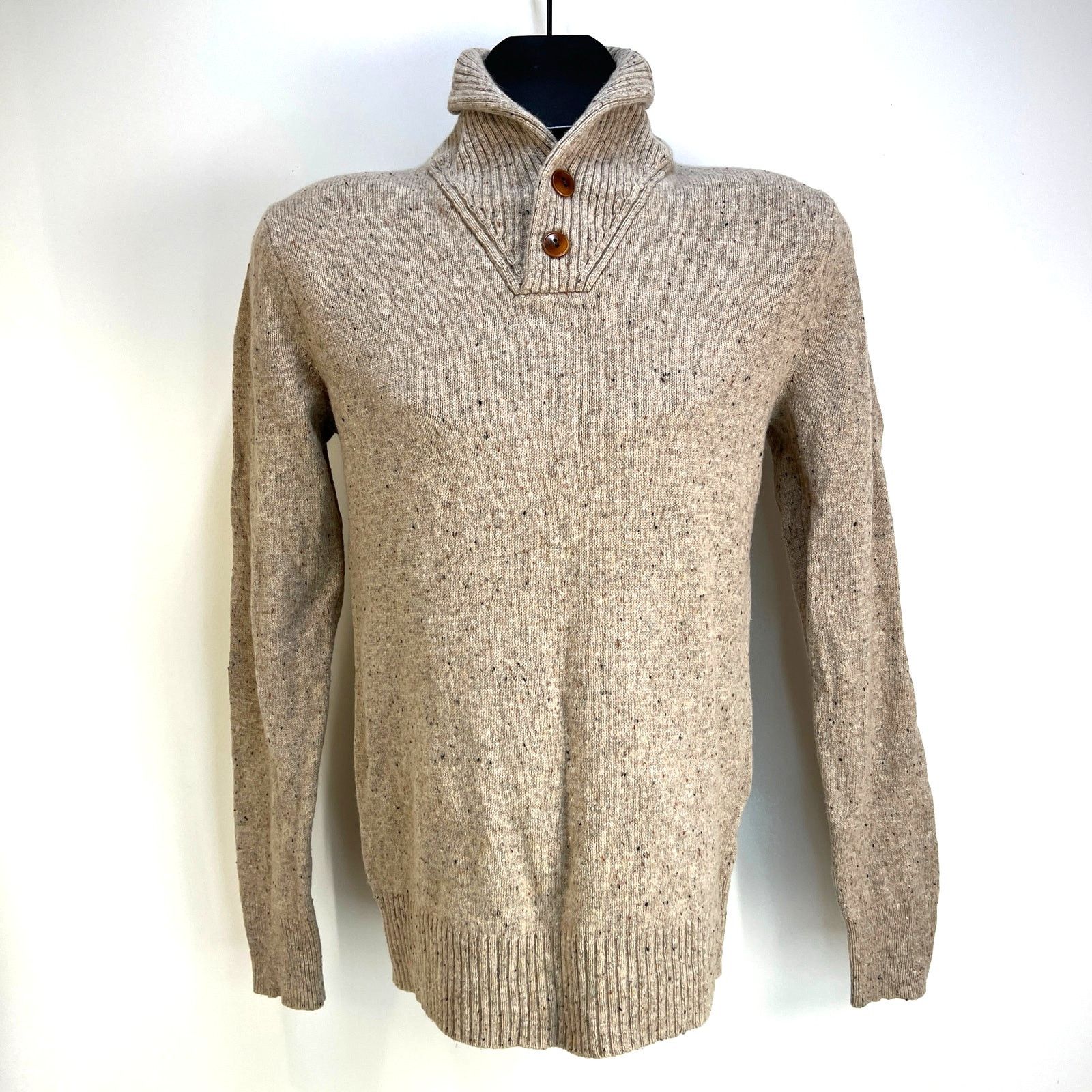 J.Crew J. Crew Rugged Merino Shawl Collar Donegal Sweater Size S / US 4 / IT 40 - 1 Thumbnail