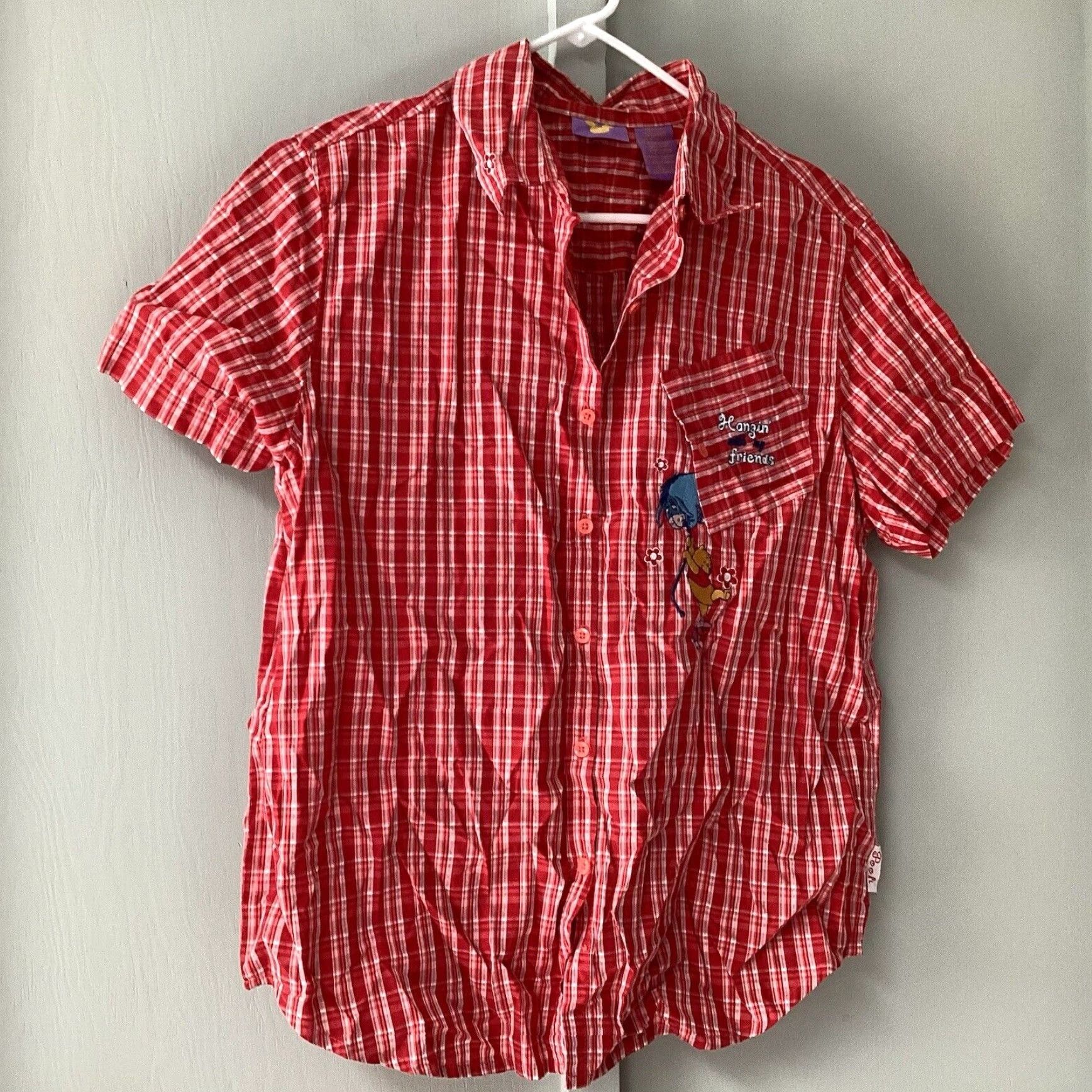 Disney VINTAGE Disney Women's Red Plaid Winnie The Pooh Flannel Shirt Medium Size M / US 6-8 / IT 42-44 - 6 Thumbnail