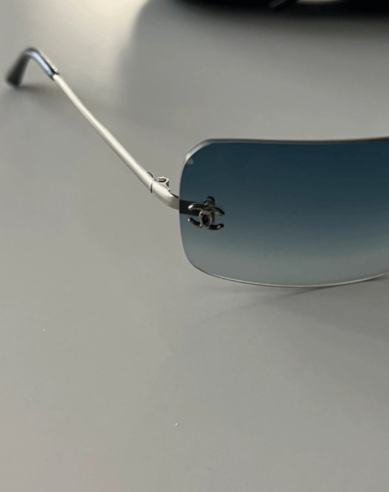 Chanel CHANEL Sunglasses 4017 Rimless Rhinestone Vintage Size ONE SIZE - 4 Thumbnail