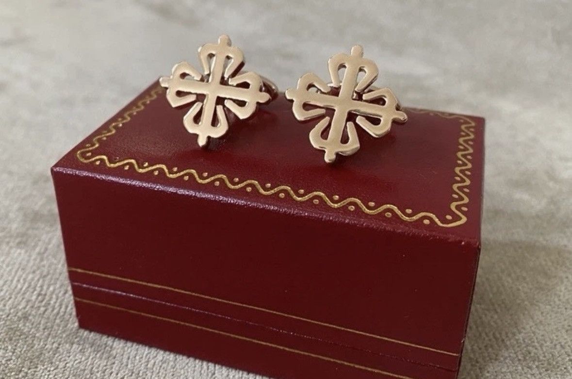 Patek Philippe Rose Gold Calatrava Concessionaire Cufflinks, Men's — image 3 of 5