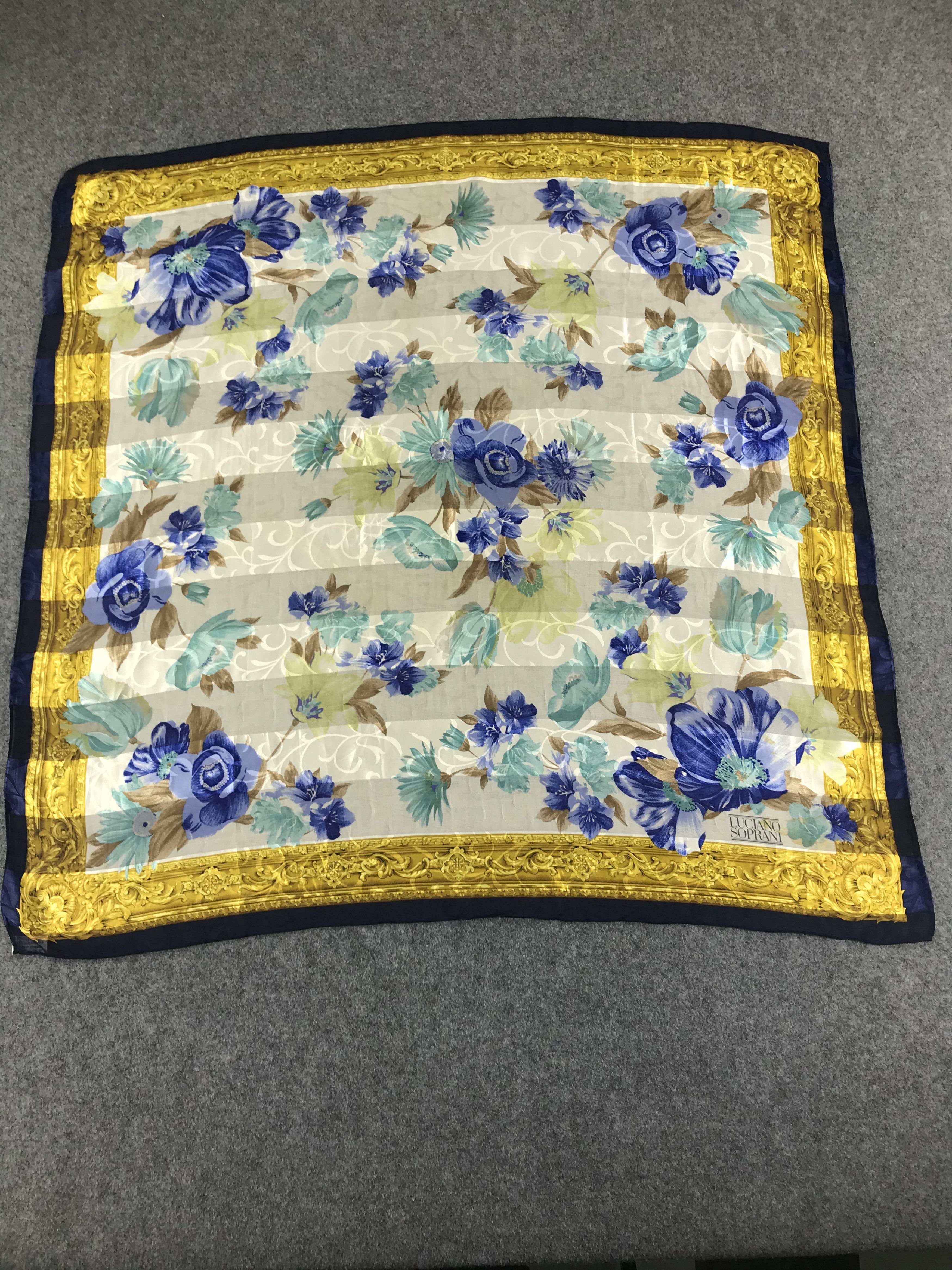 Vintage Luciano Soprani Silk Scarf Baroque M06 Size ONE SIZE - 2 Thumbnail