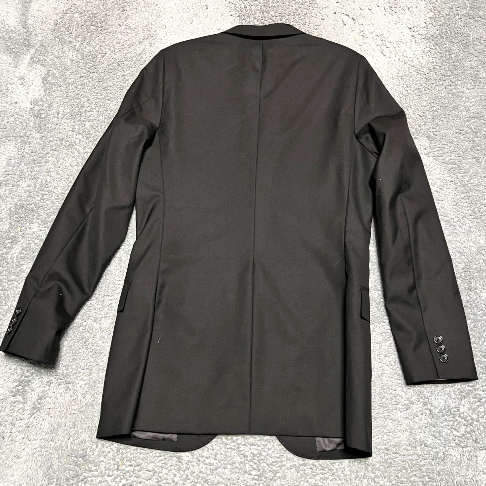 J.Crew J. Crew Blazer Mens 38R Black Wool Slim Coat Slim Suit Jacket Loro Piana altered 3 buttons on sleeves Size 38R - 3 Thumbnail