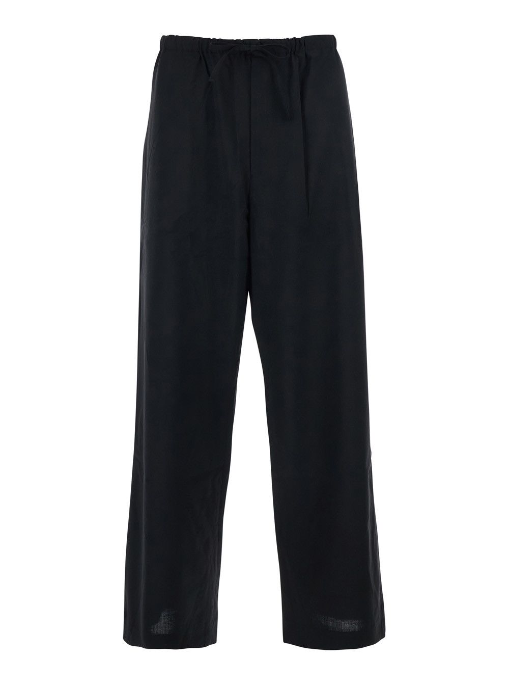 TONYWACK Black Pants with Drawstring Waist in Wool Blend Man Size US 32 / EU 48 - 1 Thumbnail