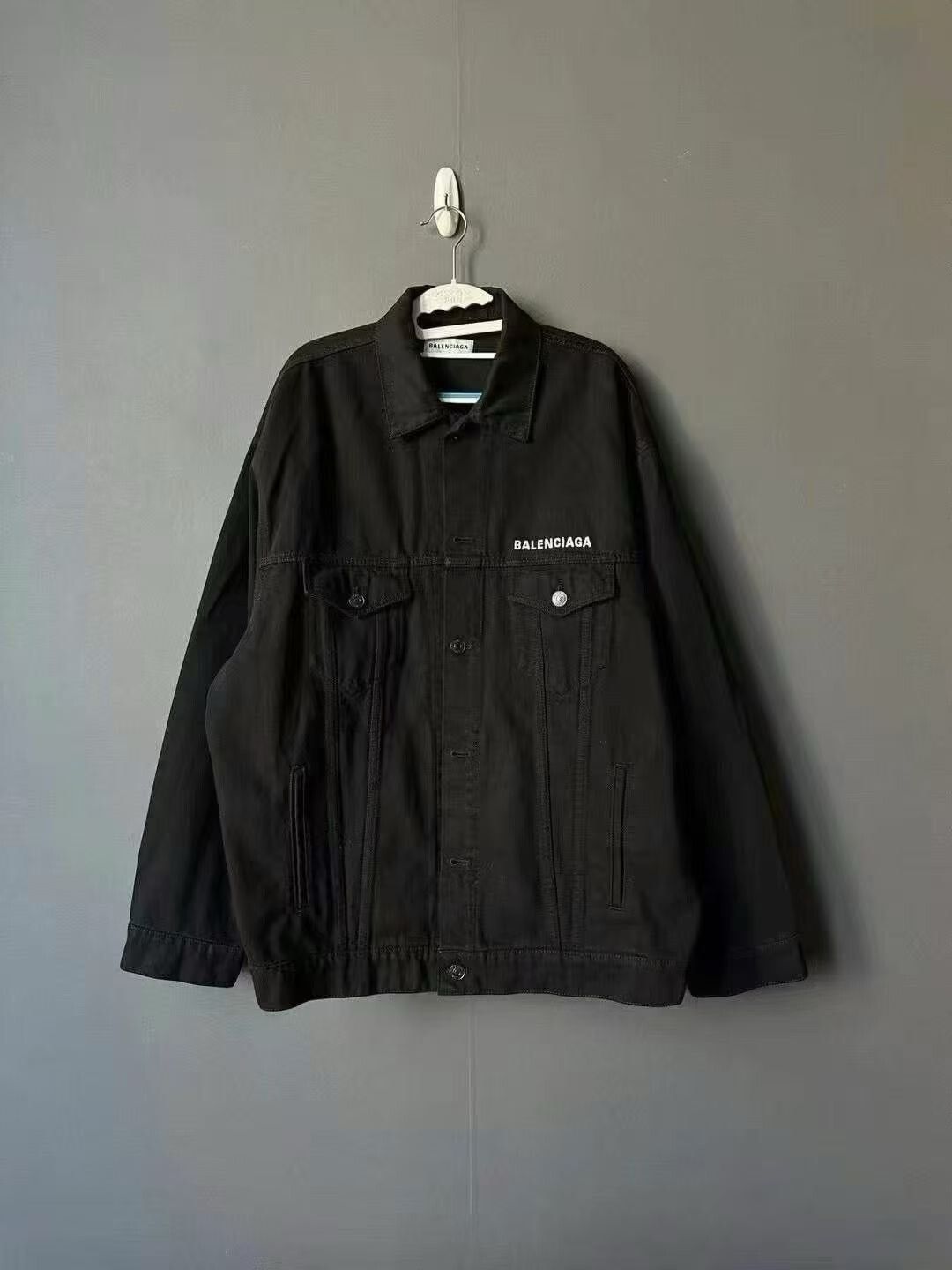Balenciaga balenciaga black denim crew jacket Size US M / EU 48-50 / 2 - 1 Thumbnail