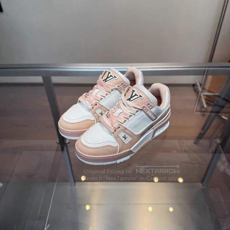 Louis Vuitton Louis Vuitton Trainer's new lychee peel white powder shoes Size US 4.5 / IT 34.5 - 1 Thumbnail