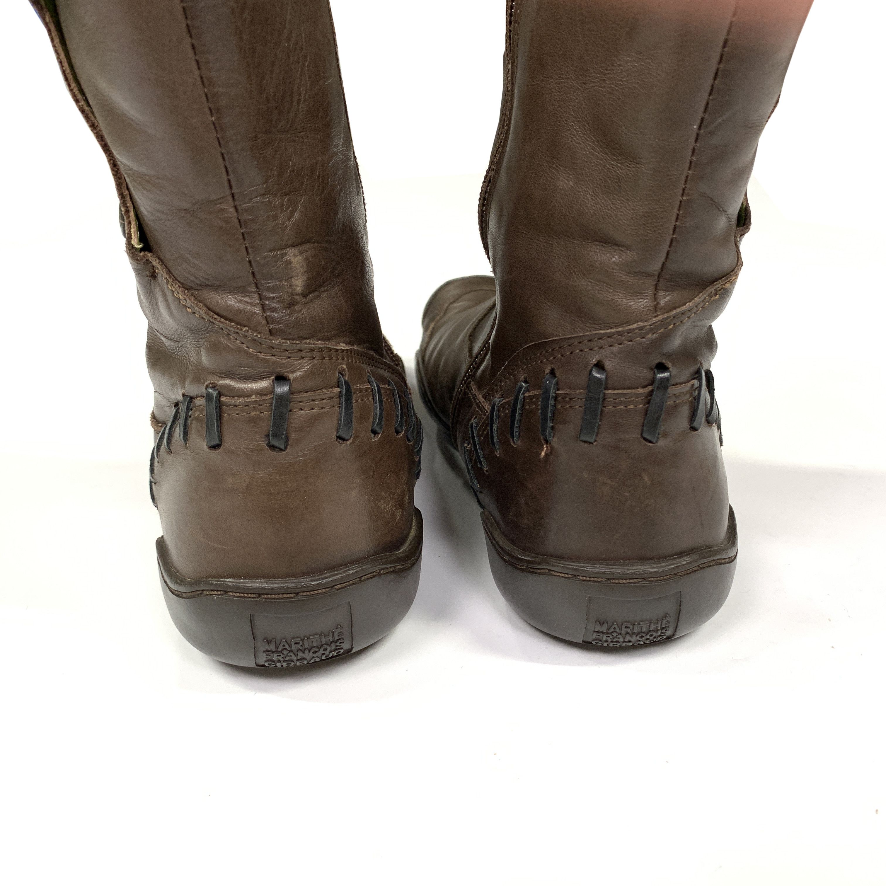 Marithe + Francois Girbaud 00's Leather Zip Up Boots Size US 8 / IT 38 - 8 Thumbnail