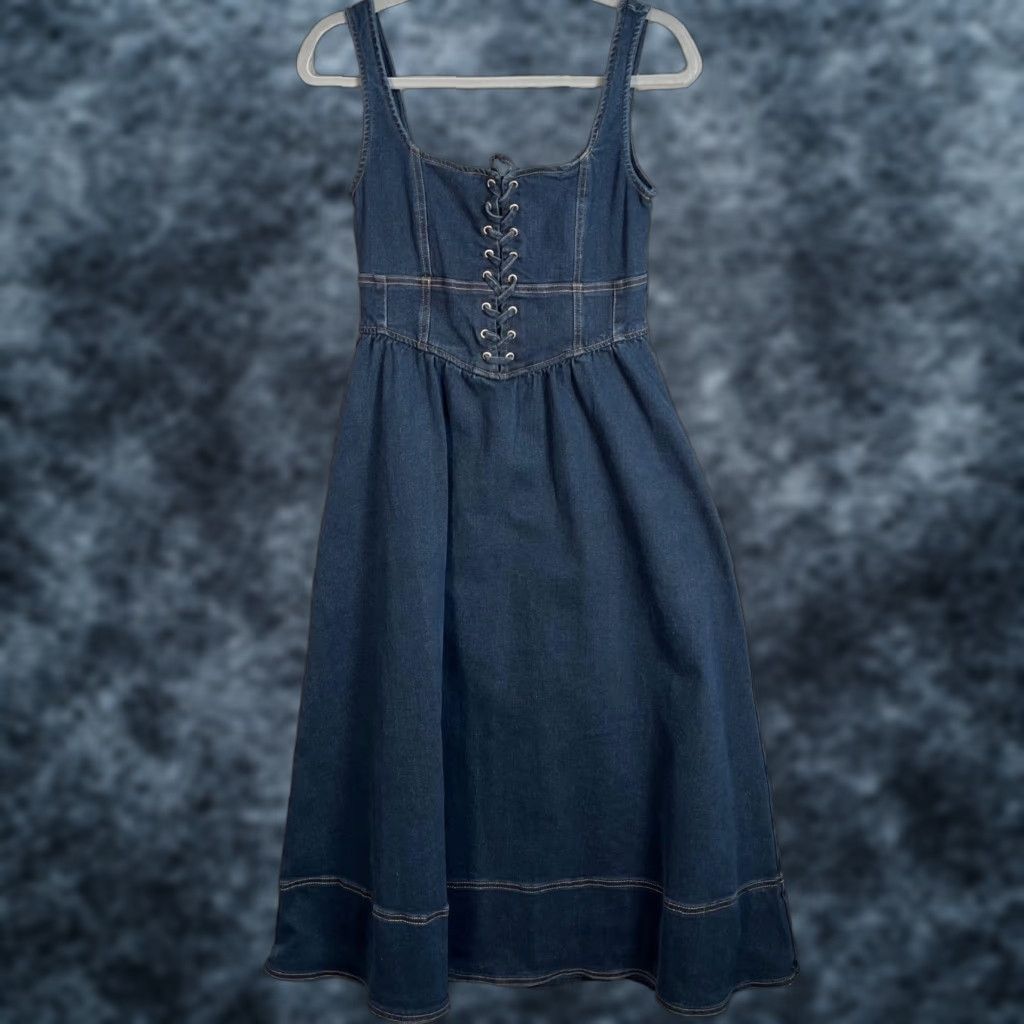 Vintage Moon River Womens Denim Corset-Style Maxi Dress Size Medium |  Grailed