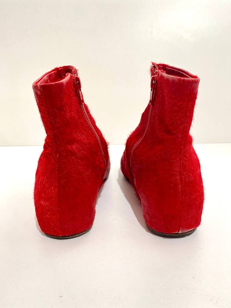 Chloe Chloe Red Pony Hair Ankle Zip Boots Vintage Y2K Size US 8 / IT 38 - 7 Thumbnail