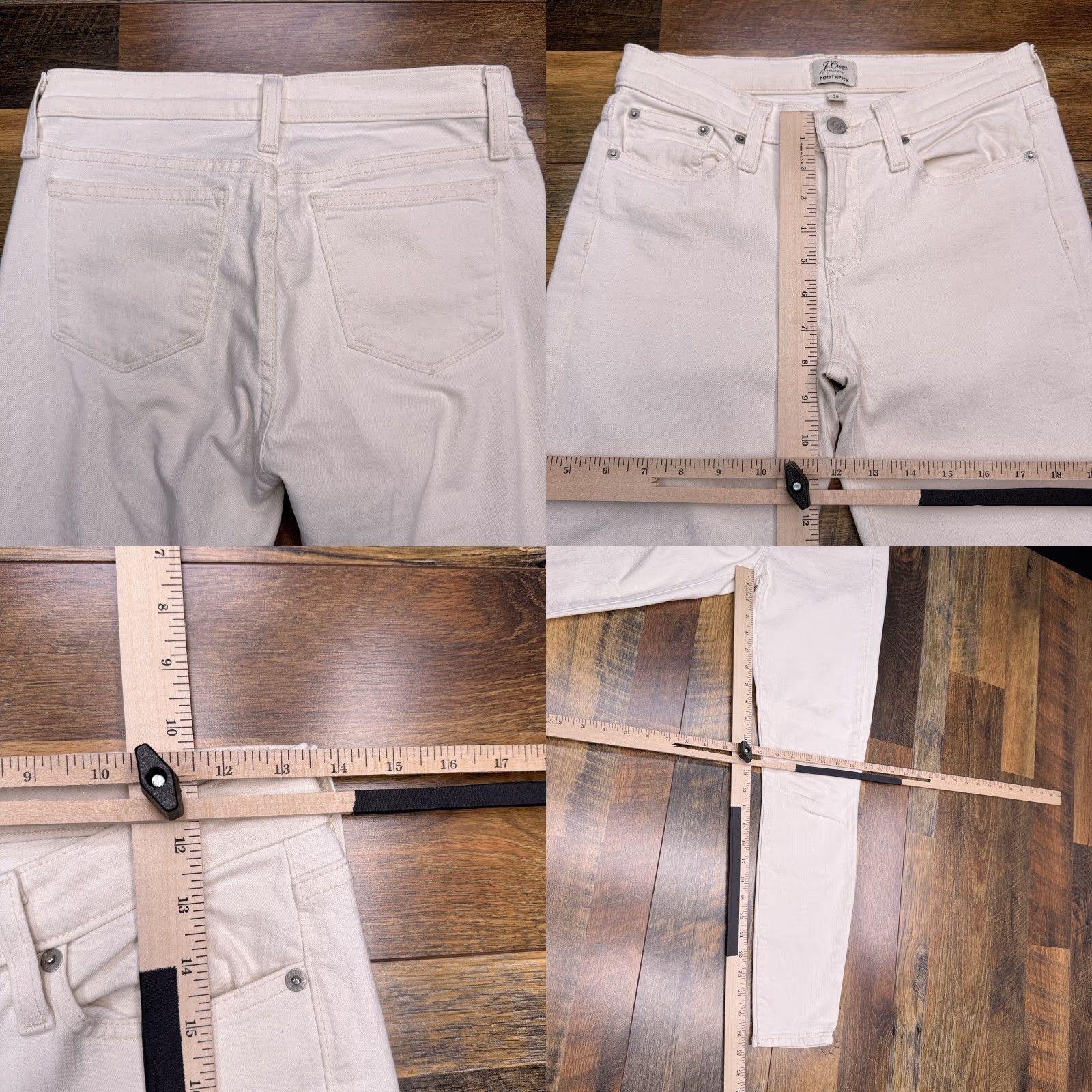 J.Crew J.CREW Toothpick Jeans Womens 26 Ivory Low Rise Stretch Denim Ankle 5-Pocket Modern Regular Size 26" / US 2 / IT 38 - 8 Thumbnail