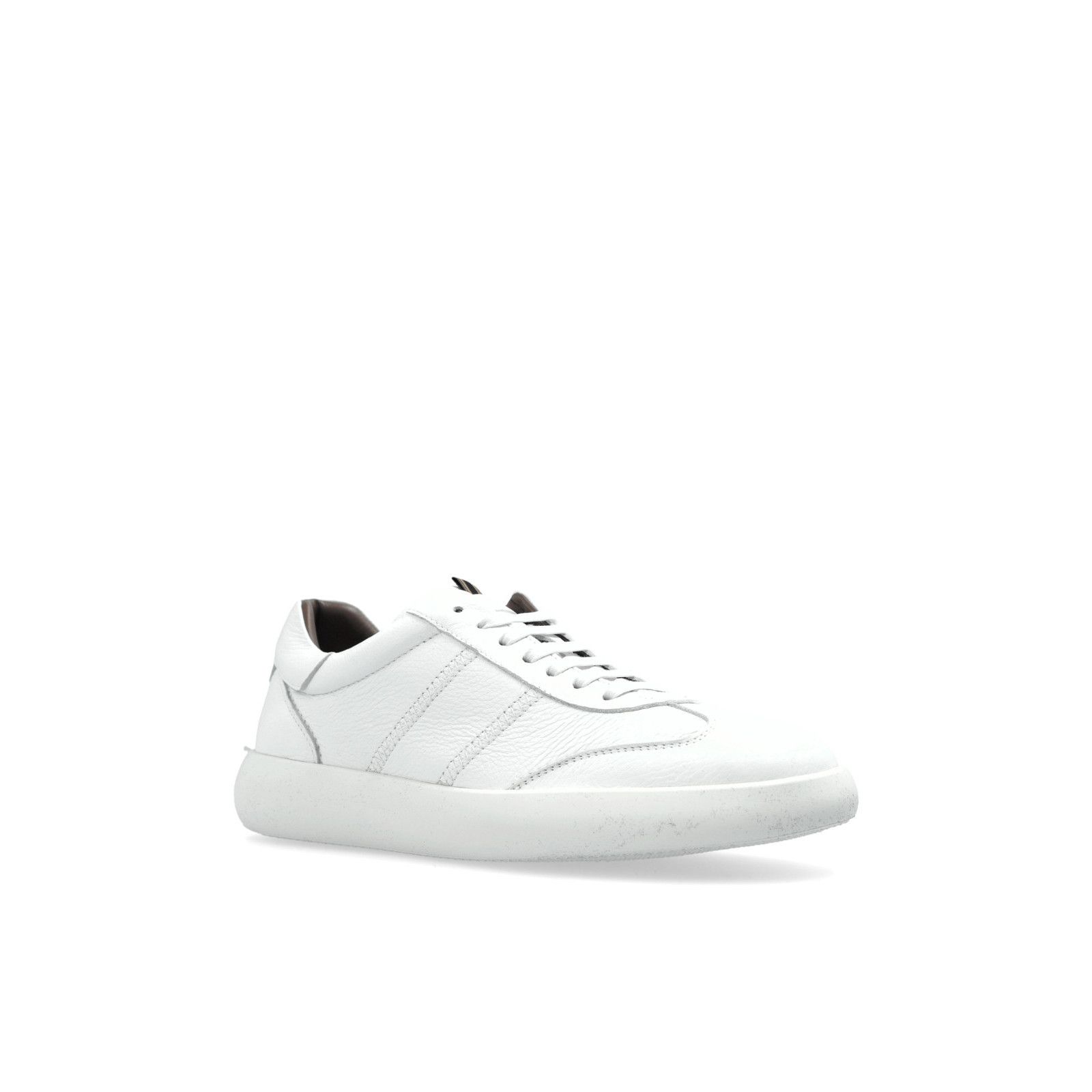 BRIONI White Leather Sneakers New & Authentic (Men's size:9.