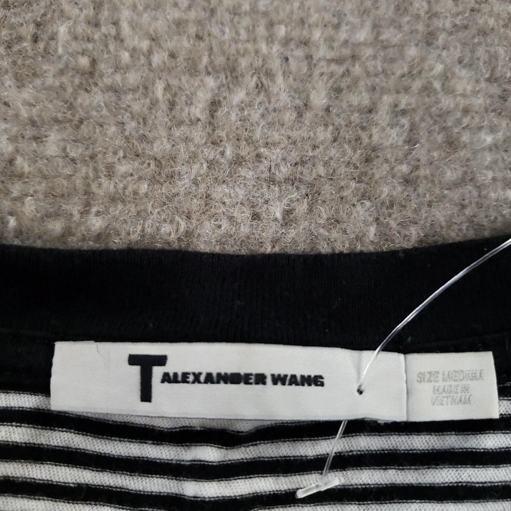T by Alexander Wang Alexander Wang Dress Womens Medium Black White Striped V Neck T-Shirt Knit ZZ Size M / US 6-8 / IT 42-44 - 6 Thumbnail