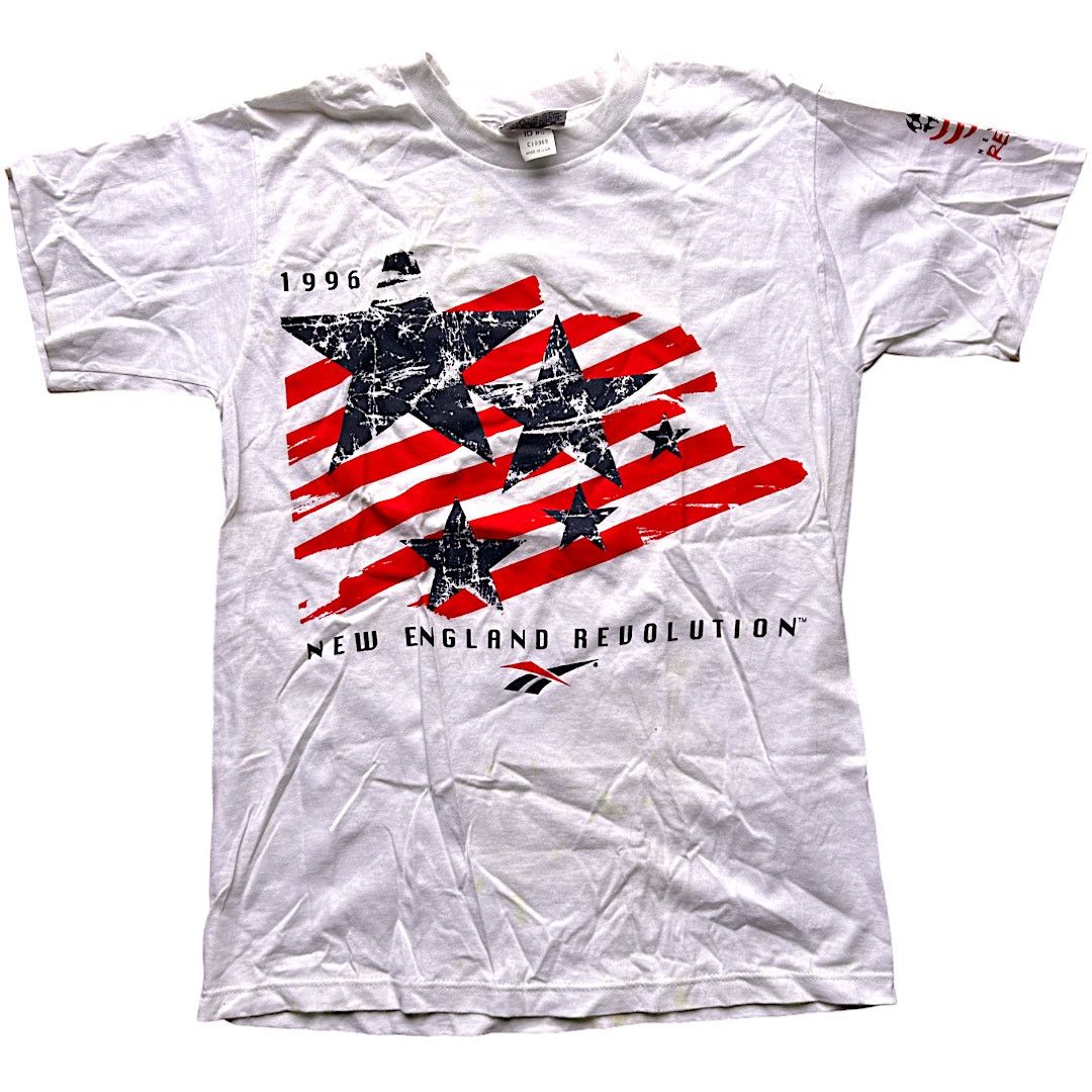 Reebok New England Revolution 1996 Reebok Shirt Joe-Max Moore AUTO Size US S / EU 44-46 / 1 - 1 Thumbnail