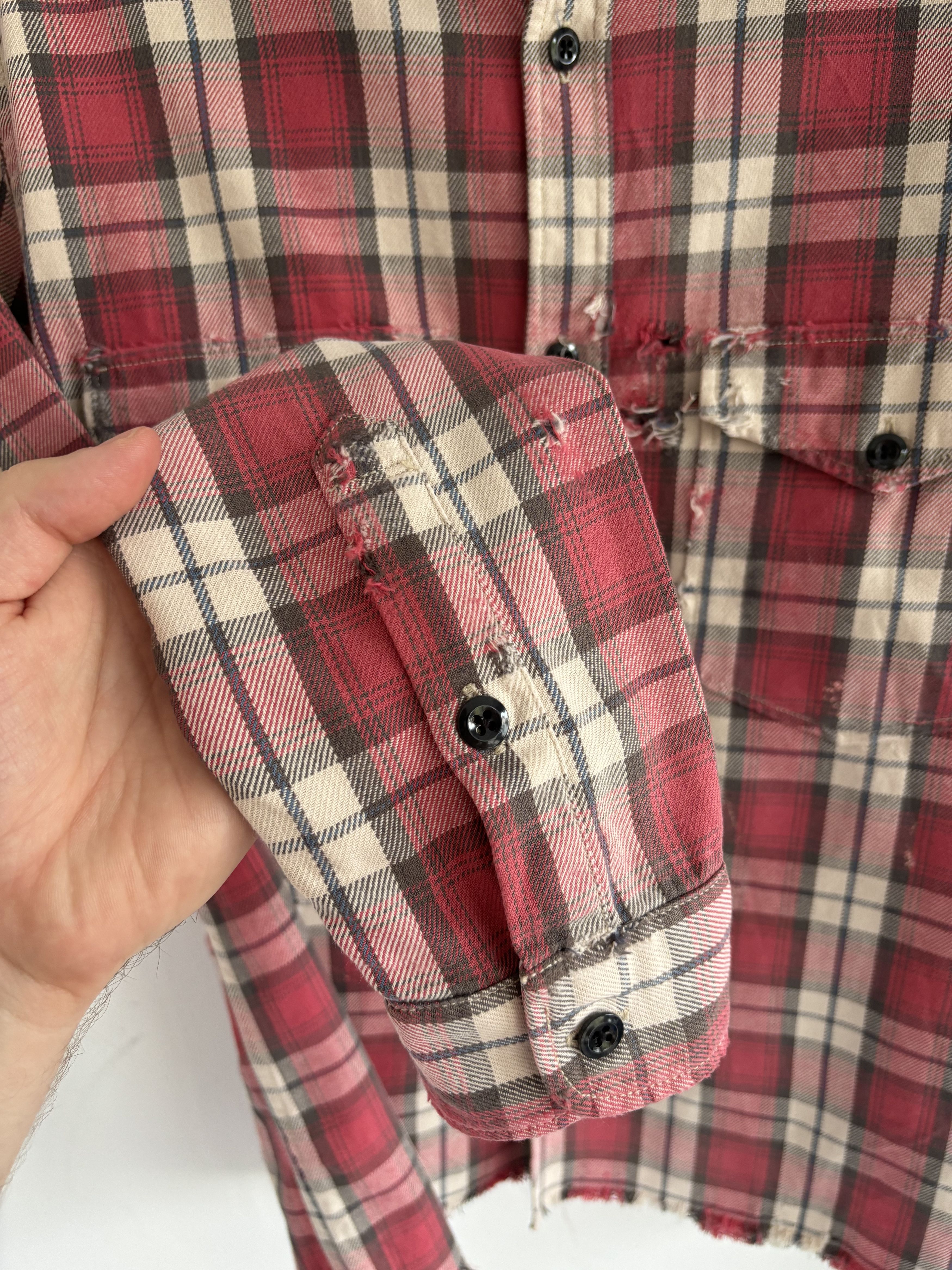 Polo Ralph Lauren Polo Ralph Lauren Checkered Distressed Red Cropped Shirt Size US M / EU 48-50 / 2 - 6 Thumbnail