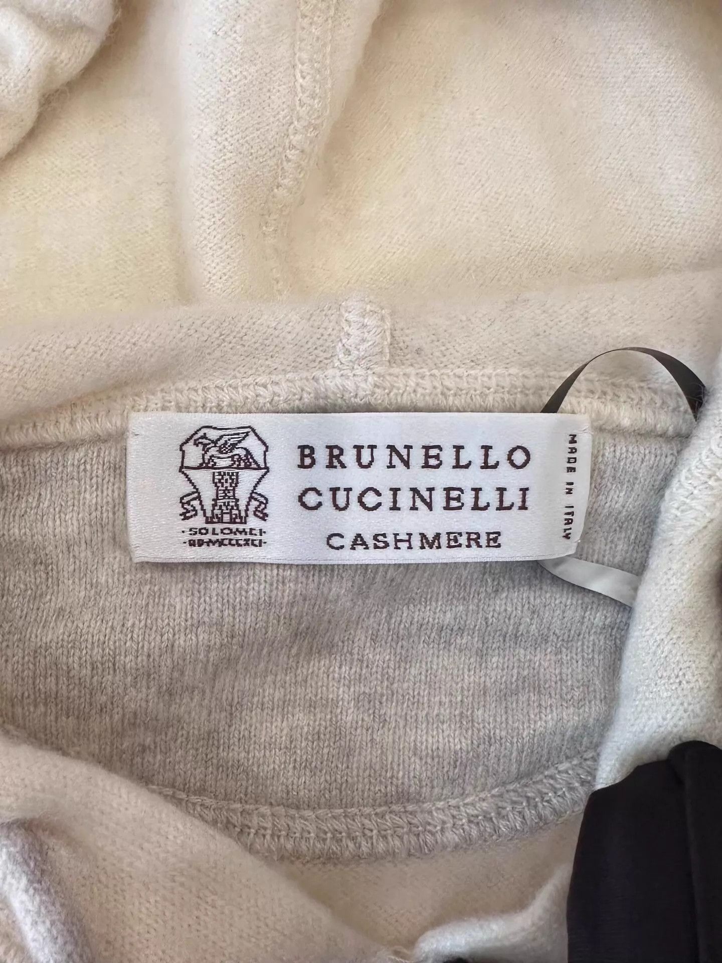 Brunello Cucinelli BC Men's Ivory Cashmere Hoodie 48 New Size US M / EU 48-50 / 2 - 5 Thumbnail