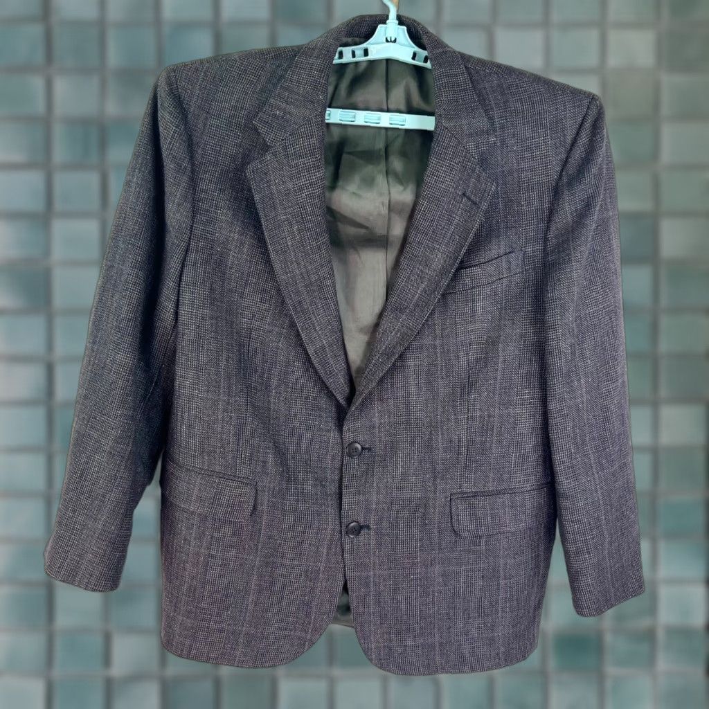 Vintage Botany 500 Dark Gray Classic Fit Wool Sport Coat Suit Jacket Blazer 44R Size 44R - 1 Thumbnail