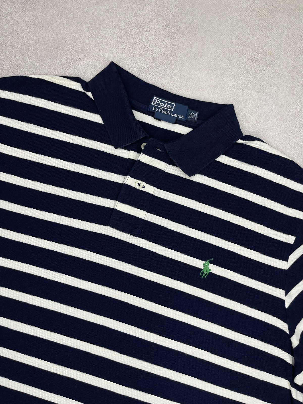 Polo Ralph Lauren Vintage Polo Ralph Lauren Striped Polo Rugby Navy/White Y2K Size US XXL / EU 58 / 5 - 4 Thumbnail