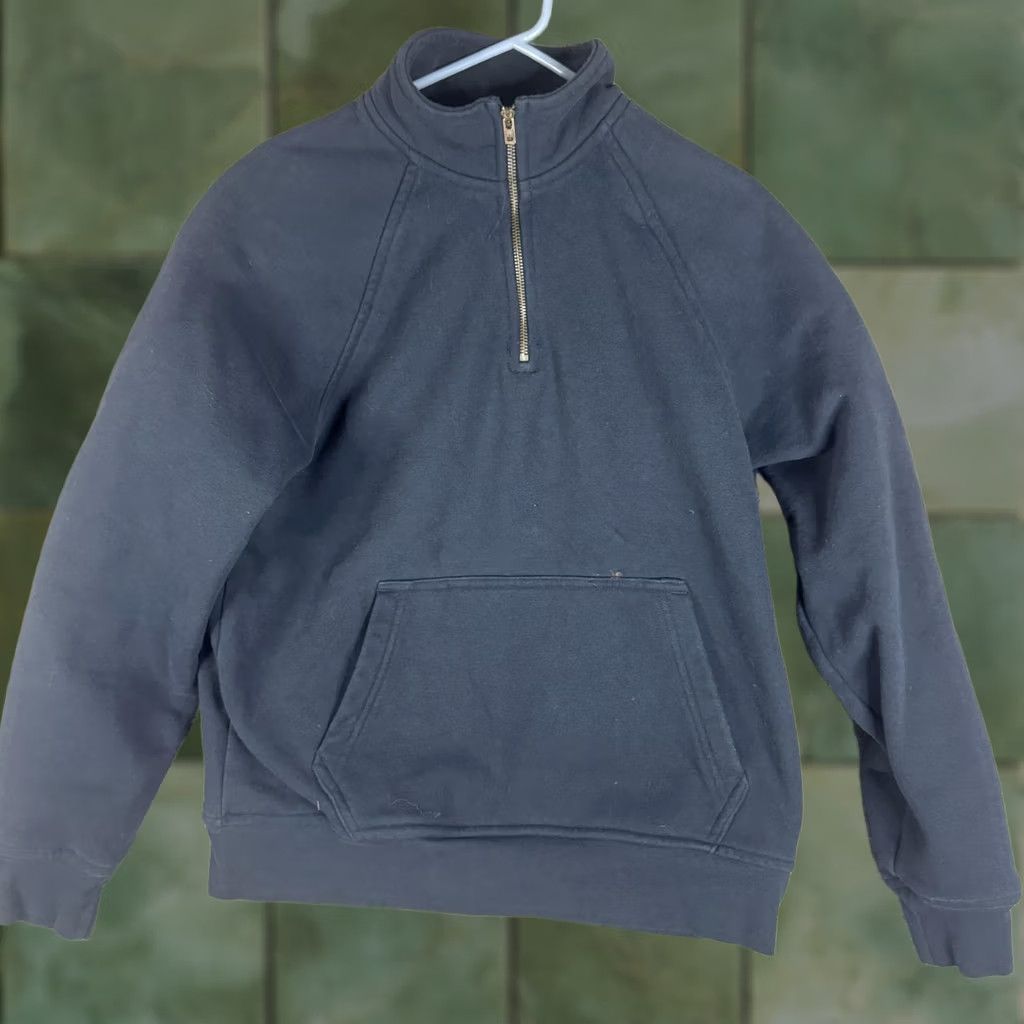 Flint And Tinder Flint and Tinder Sweatshirt Mens Large Blue 1/4 Zip Fleece Pullover Mock Neck Sweatshirt Mens L Blue 1/4 Zip Pockets Cotton fleece Vintage No Size US L / EU 52-54 / 3 - 1 Thumbnail