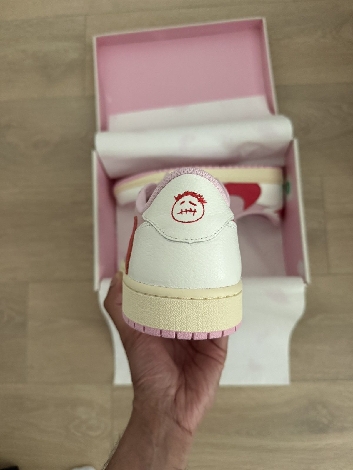 Nike × Travis Scott Travis Scott x Air Jordan 1 Low Sail Tropical Pink Size US 12 / EU 45 - 4 Thumbnail