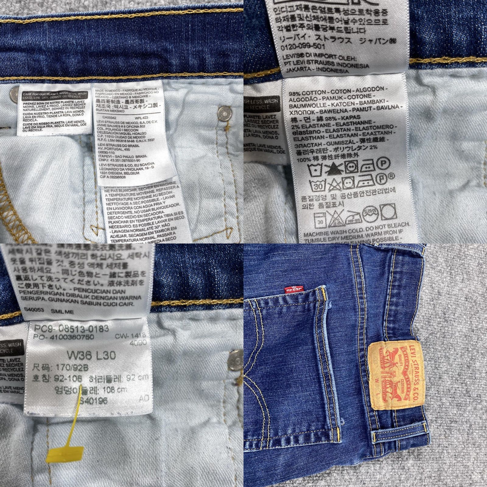 Levi's Levi's 513 Jeans Mens 36x30 Blue Slim Straight Stretch Denim Distressed Size US 36 / EU 52 - 8 Thumbnail