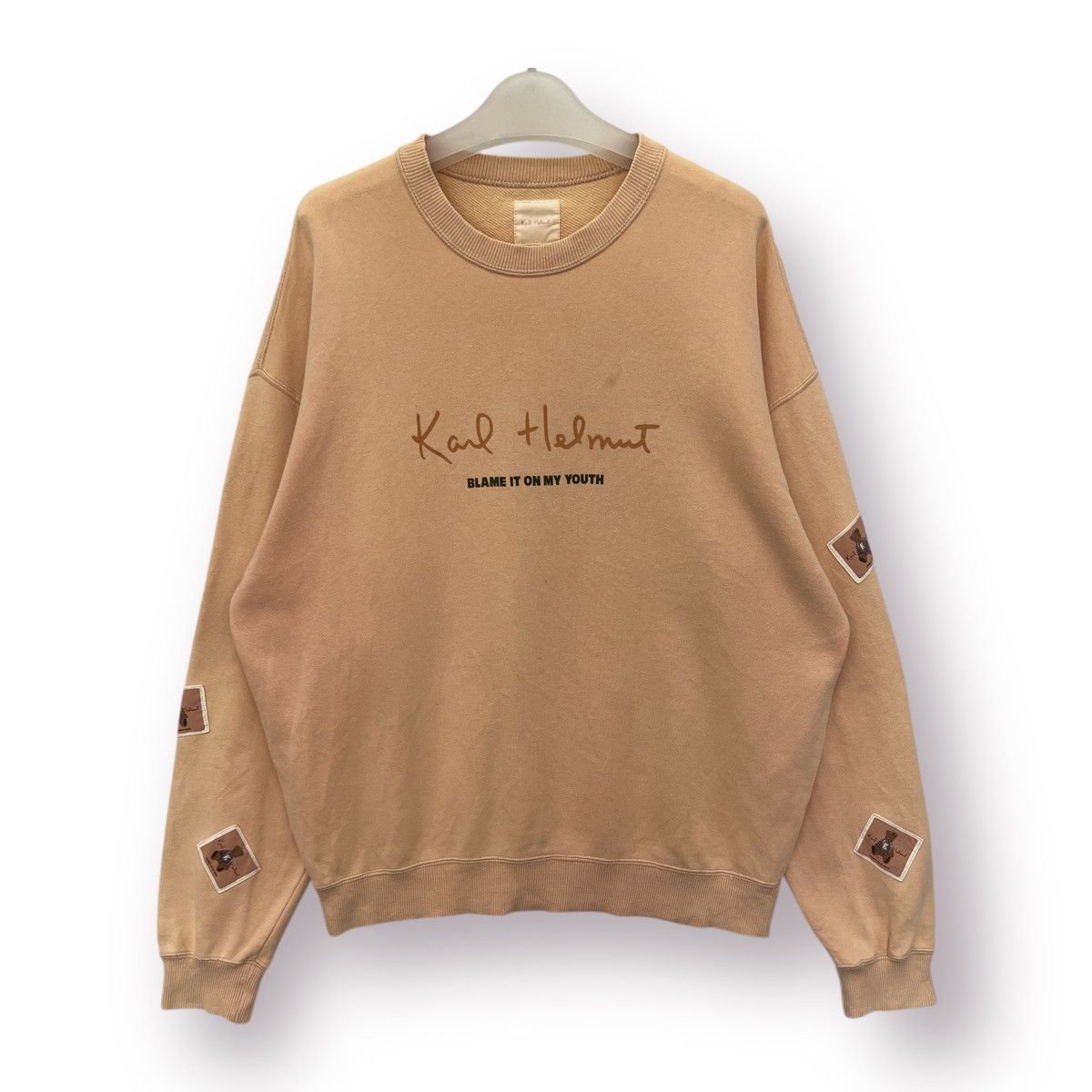 Japanese Brand × Karl Helmut × Vintage 🔥 Karl Helmut Faded multi patch Sweatshirt - M Size US M / EU 48-50 / 2 - 1 Thumbnail
