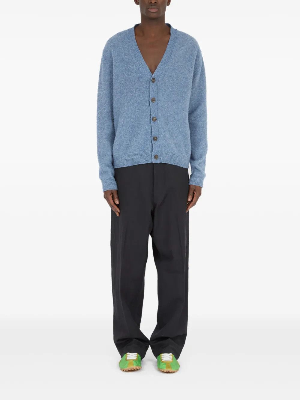 Maison Margiela o1w1db10526 Mélange-effect Cardigan in Light Blue Size US S / EU 44-46 / 1 - 2 Thumbnail