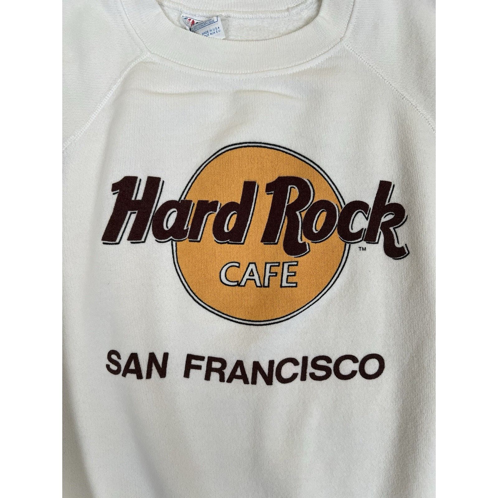 Hanes Vintage Hard Rock Cafe San Francisco Raglan Sweatshirt Size Size US XL / EU 56 / 4 - 2 Thumbnail
