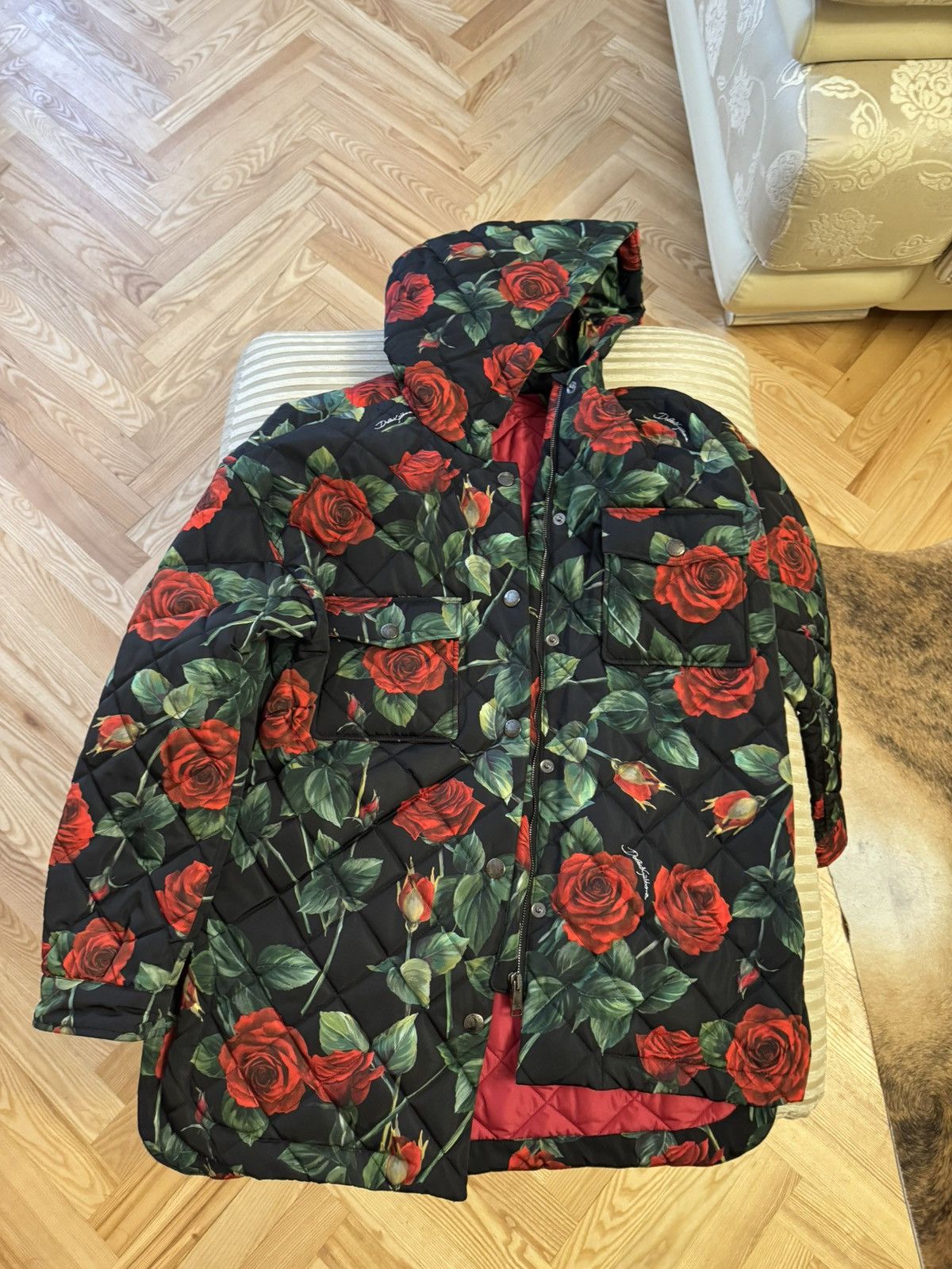 Dolce & Gabanna rose-print cotton jacket