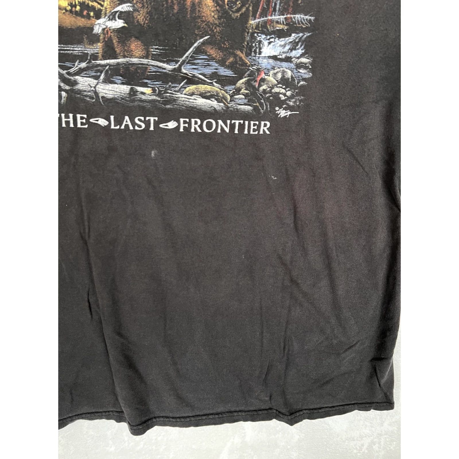 Vintage VINTAGE Alaska Bear T-Shirt Mens Large Black The Last Frontier Souvenir Nature Shirt Mens Large Black Bear Graphic Print 90s Size US L / EU 52-54 / 3 - 3 Thumbnail
