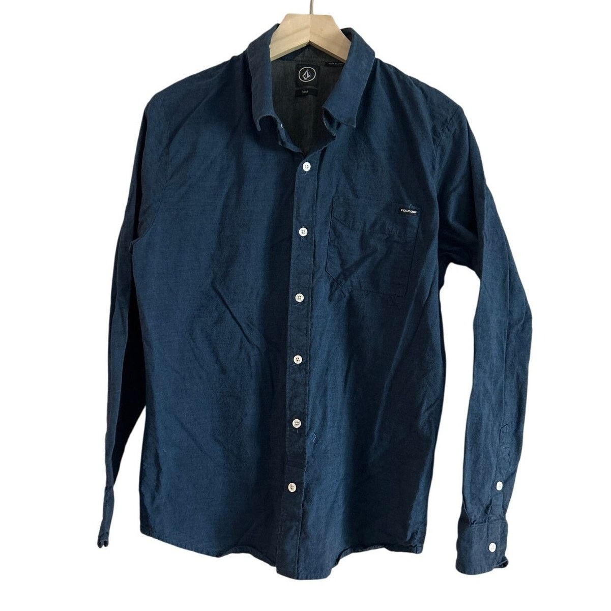 Volcom Volcom Men's Blue Button Up Long Sleeve Medium 100% Cotton Size US M / EU 48-50 / 2 - 1 Thumbnail
