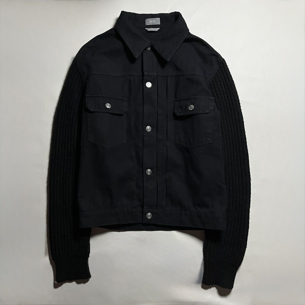 Dior Dior Judy Blame Pin Logo Denim Knitted Sleeves Jacket Size US S / EU 44-46 / 1 - 1 Thumbnail