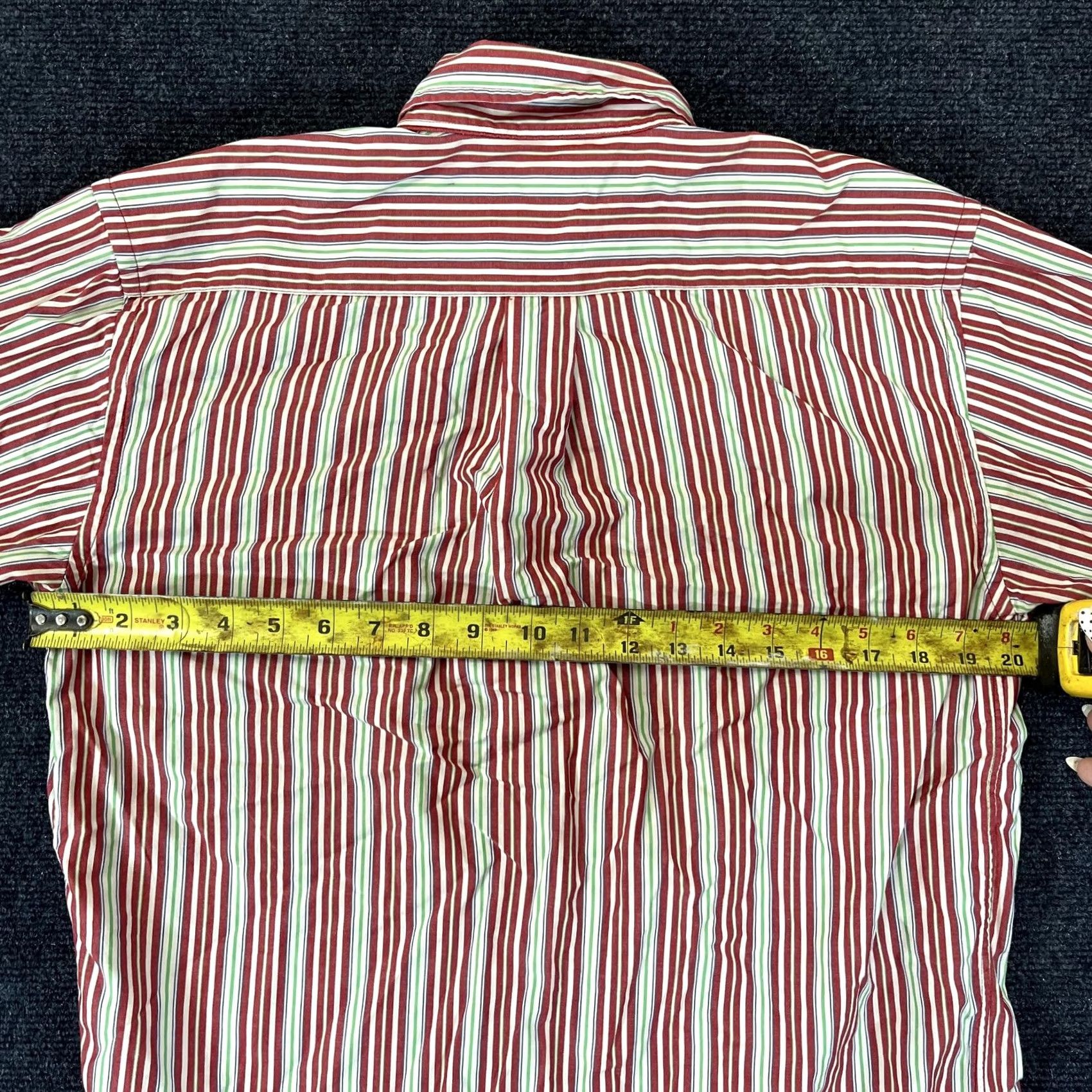 Ralph Lauren Ralph Lauren Polo Shirt Mens XL Red White Green Striped Long Sleeve Classic Fit Shirt Size US XL / EU 56 / 4 - 5 Thumbnail