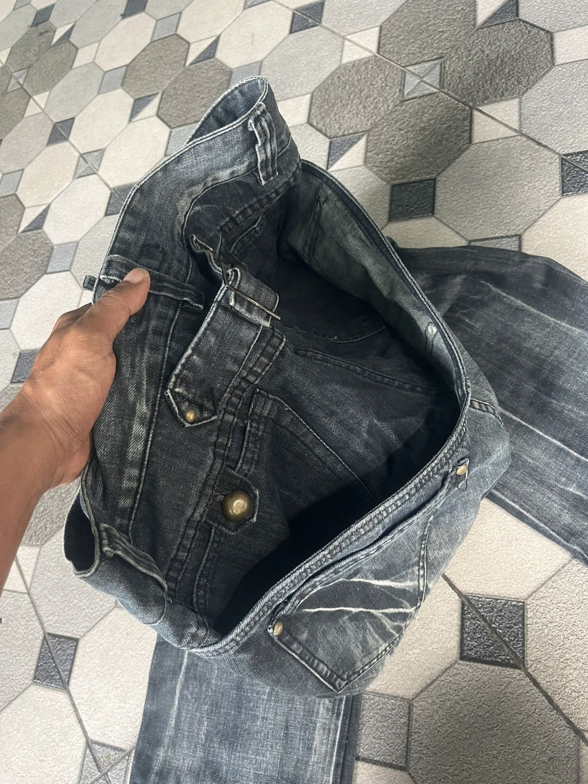 Kapital Rieton Studded distressed denim y2k style Size US 32 / EU 48 - 6 Thumbnail