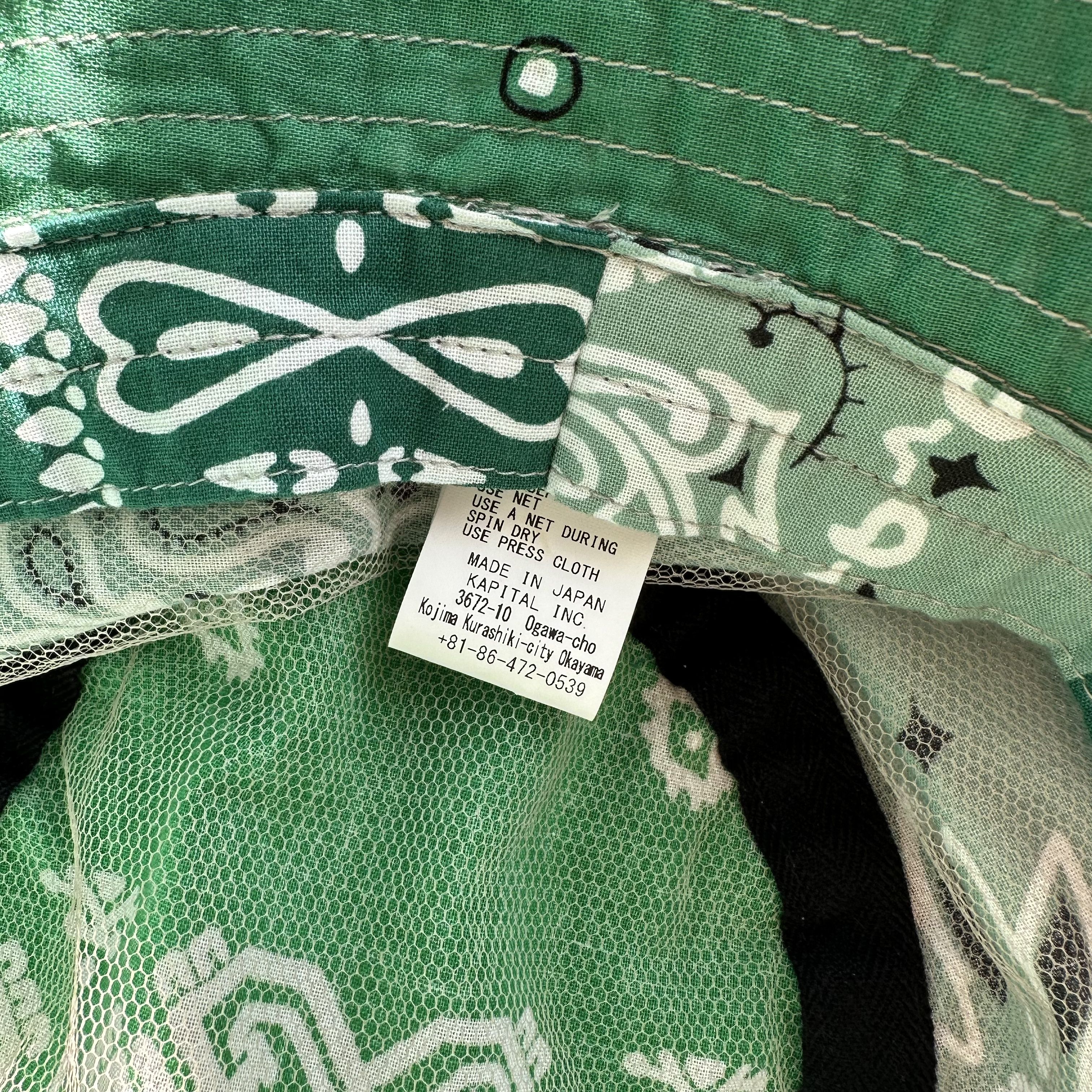 Kapital Kapital Bandana Patchwork Green Bucket Hat (short brim) Size ONE SIZE - 6 Thumbnail
